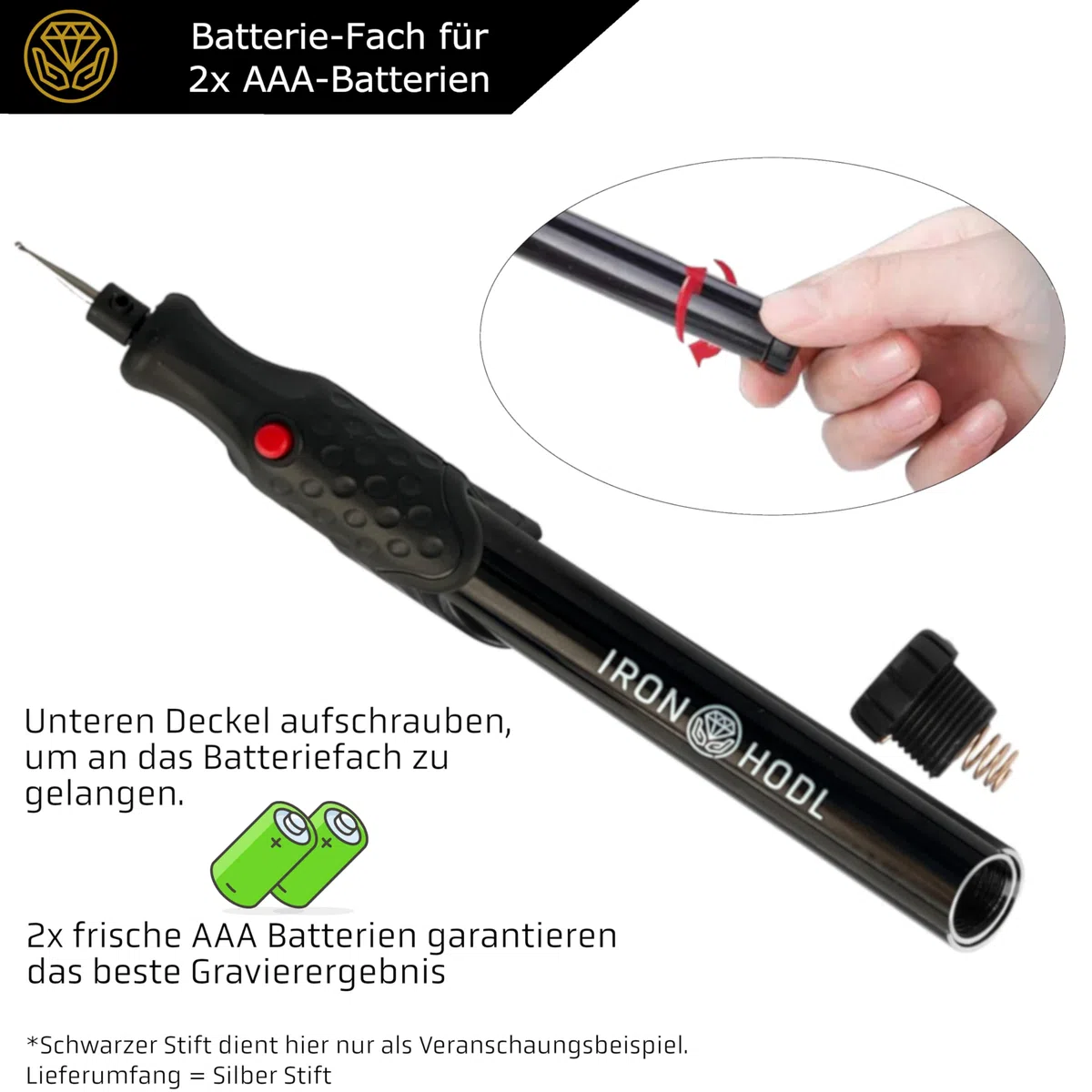 Penna per incidere con punta diamantata per incisione in metallo, ceramica, vetro, 2 batterie AAA, penna per incidere elettrica per gioielli fai da te e dispositivo di incisione (blu)