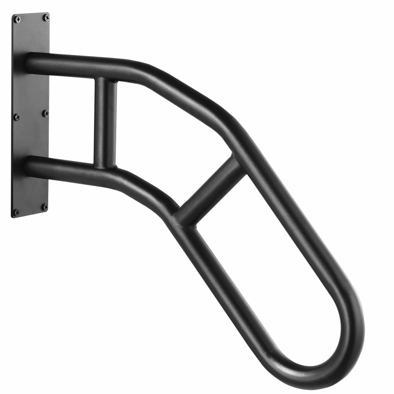VEVOR Corrimano per Gradini Esterni Lunghe 813 mm Ringhiere di Sicurezza da Parete per 1-3 Gradini, Corrimano a Forma di U con Finitura Nera Opaca, Corrimano per Scale per Bambini, Anziani, Disabili