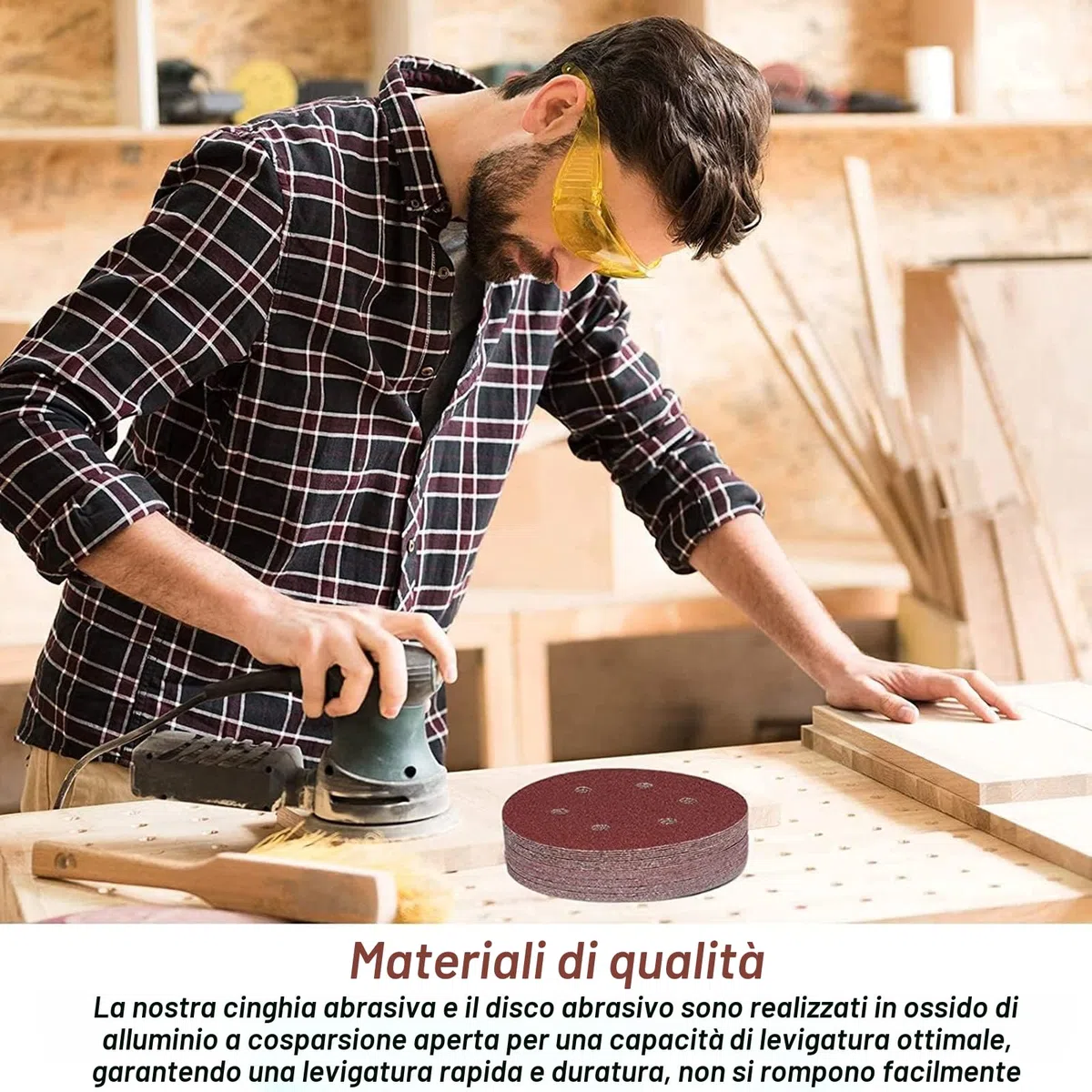 STEBRUAM Dischi Abrasivi 150mm 6 Fori Grana 80 Carta Vetro Abrasiva per Levigatrice Orbitale - 45 Pezzi