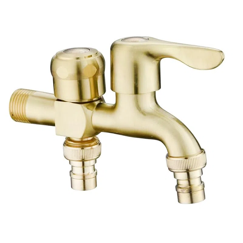 Rubinetto Doppio Giardino 1/2 Rubinetto Giardino 2 Vie Ottone Utilizzabile Nel Bagno Giardino Doppia Uscita ottone