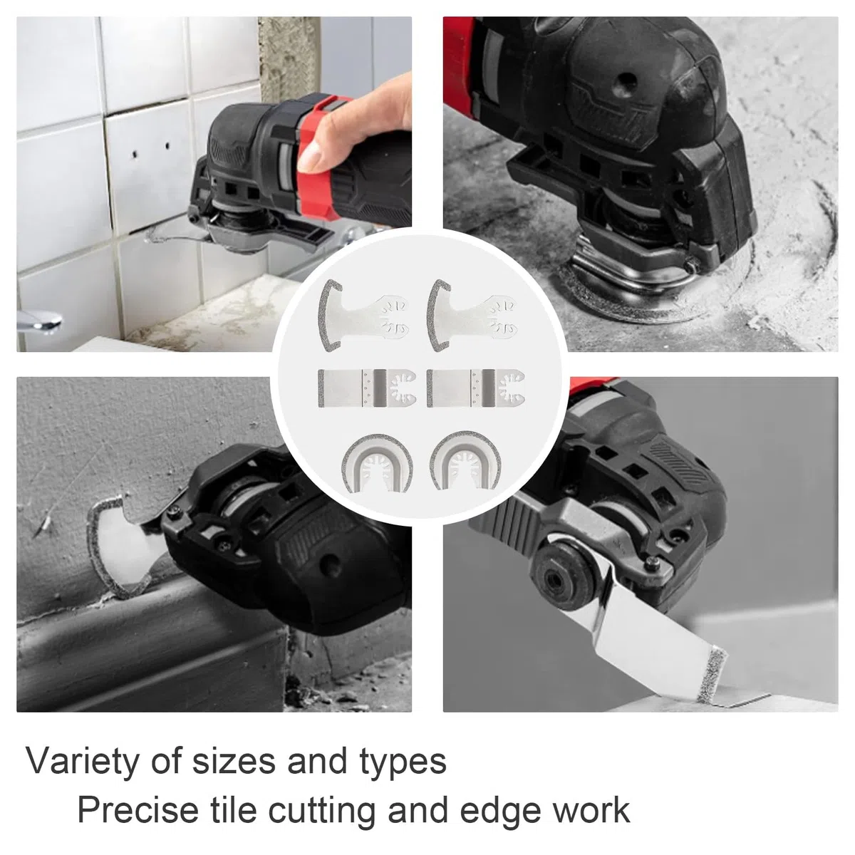 NIYATA Set di 6 lame diamantate multiutensili, oscillanti per taglio piastrelle, lame diamantate per rimozione malta, lame per muratura, per la rimozione della malta e il taglio delle piastrelle