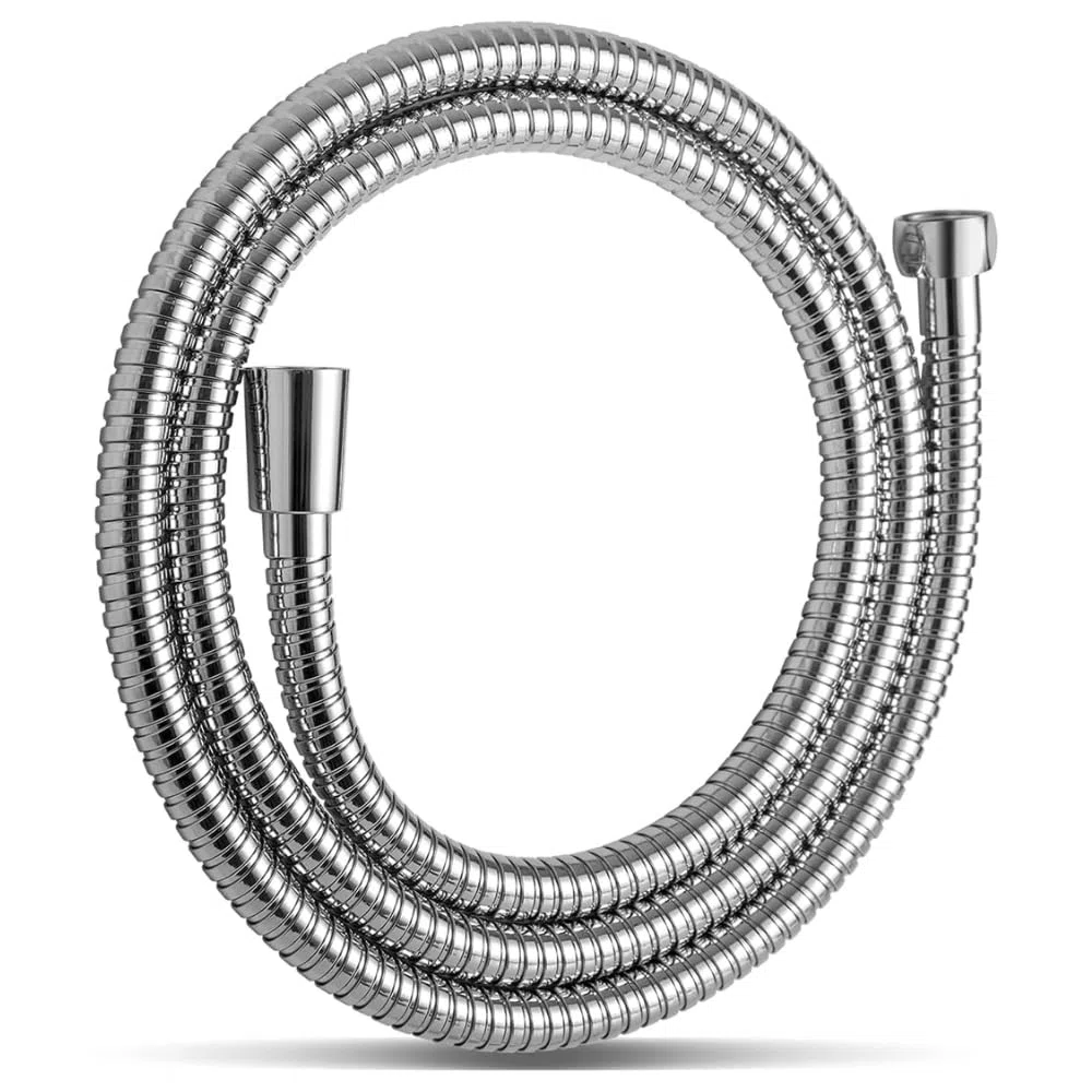 Schläfer 808492 | Tubo Doccia Flessibile 1.5 metri, Universale in Acciaio a Doppia aggraffatura, Connettori Attacco Standardad G 1/2" x 3/4" ad Alta Pressione, Resistente alte temperature, Cromo