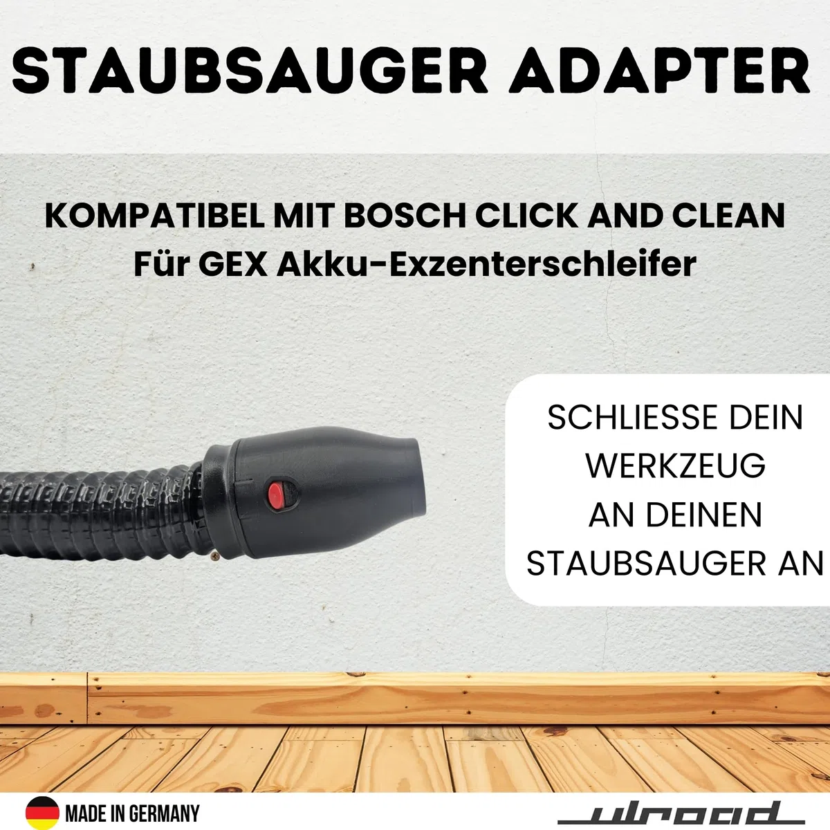 Compatibile con Bosch Click and Clean C35, adattatore per aspirapolvere GEX 18 V, accessori professionali, aspirazione, ad esempio per levigatrice orbitale a batteria GEX 18 V-125