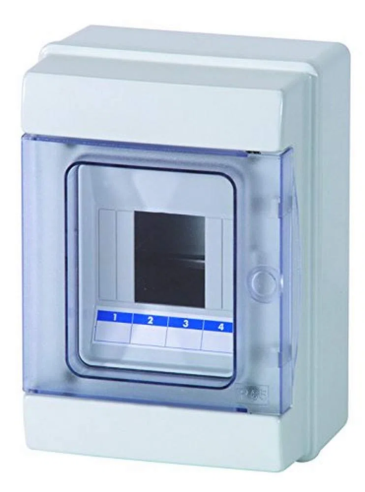 Electraline 60437 Centralino da Parete con Portello Stagno, 4 Moduli, Bianco