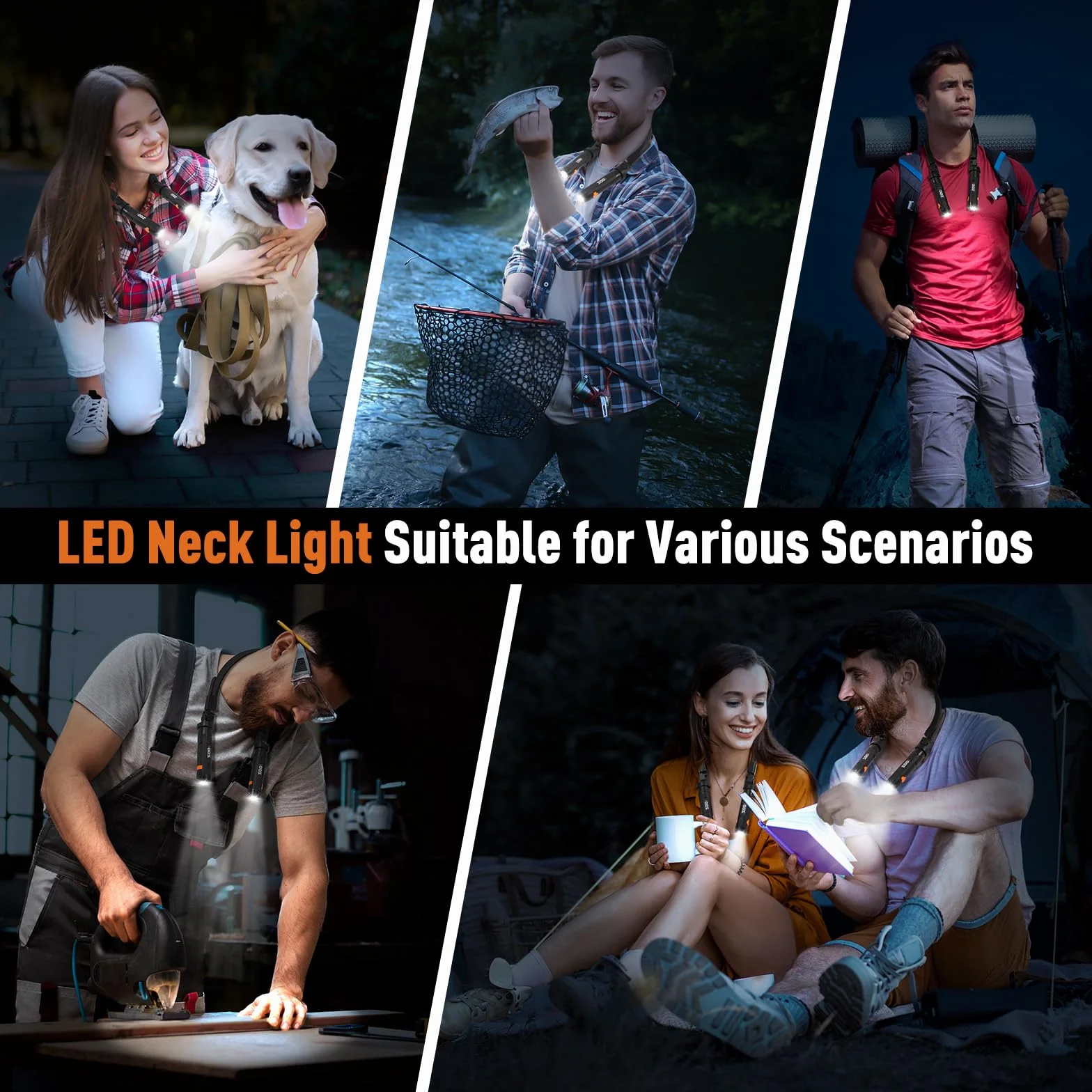 ZOOI Regalo Uomo, Regali di Natale per Lui, Regalo Anniversario per Lui, Idee Regalo Uomo Compleanno, Idee Regali Uomo Natale Originali Regali Secret Santa, Luce da Collo Campeggio