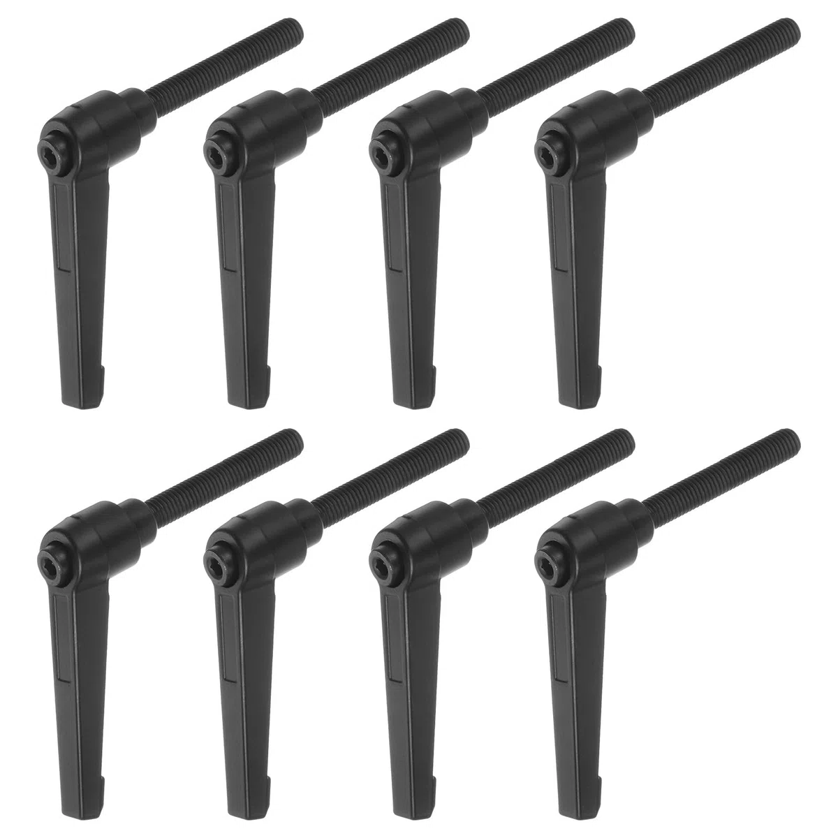 QUARKZMAN 8pz Regolabile Serraggio Leva Maniglie M8 x 60mm Maschio Filettatura Bullone Manopole Girevole Vite blockggio Rapido Rilascio Cricchetto Pulsante Maniglia, Nero