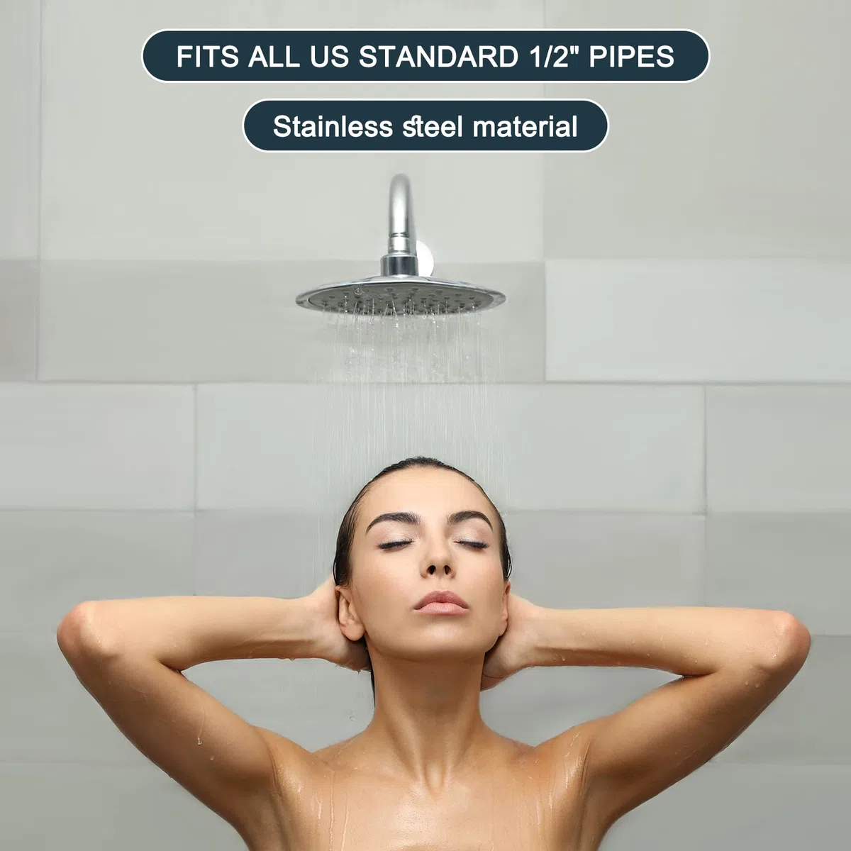 QUARKZMAN Flangia Braccio Doccia Rotonda, Piastra Copertura Acciaio Inossidabile 3.5", Piastra Copertura Lavello per Coprire Spazi e Fori, per Tubi Standard Diametro 20mm Argento Spazzolato