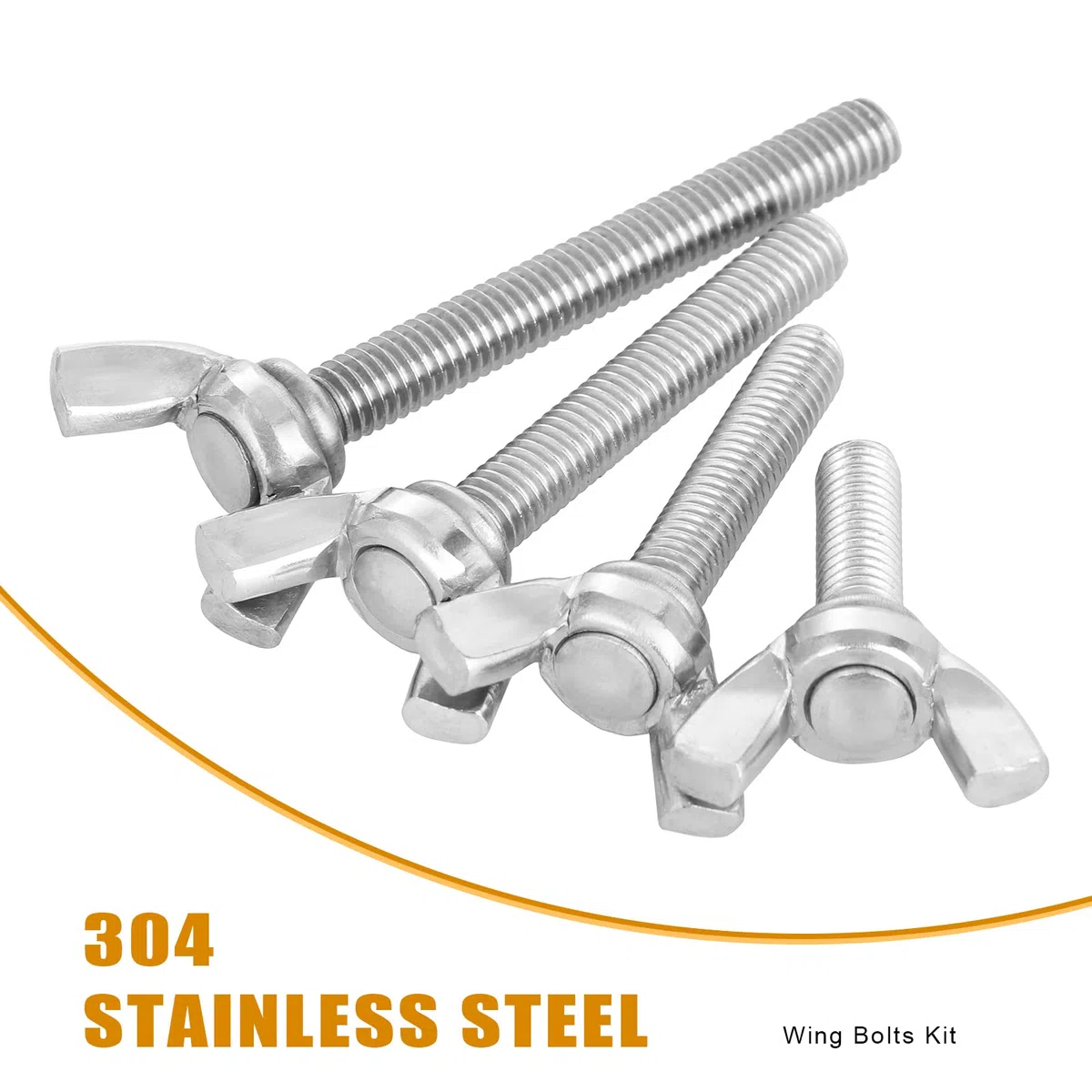 Gueenky 62 Pezzi Dadi ad Alette, M4 M5 M6 Dado a Farfalla in Acciaio Inox Bulloni a Vite a Farfalla, 7 Misure Viti ad Alette a Farfalla Dado ad Alette a Farfalla Assortimento Kit