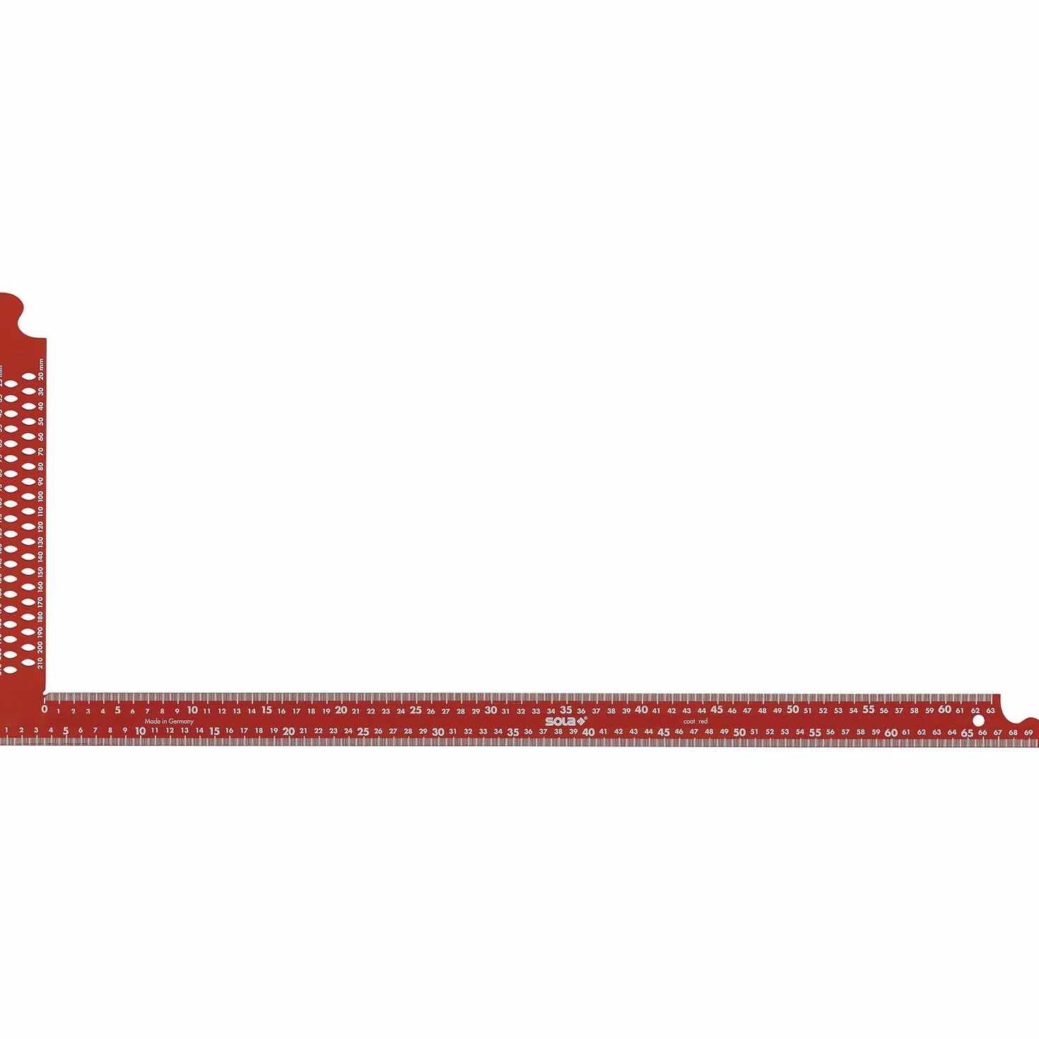 SOLA, 56132201, Piazza ZWCA Carpenter con fori di marcatura lunghezza guida 800 mm, rosso