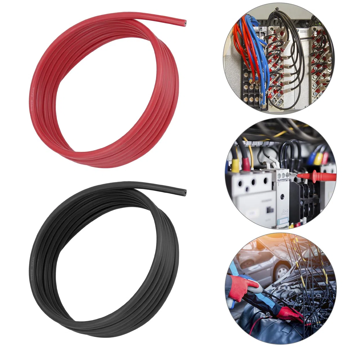QWOK Cavo Elettrico 8 AWG 8,3 mm² - 2,5 m Nero 2,5 m Rosso - Filo Rivestito in Silicone Filo di Rame Stagnato 1650 Fili per RC Auto, Drone, Batteria Aereo, ecc
