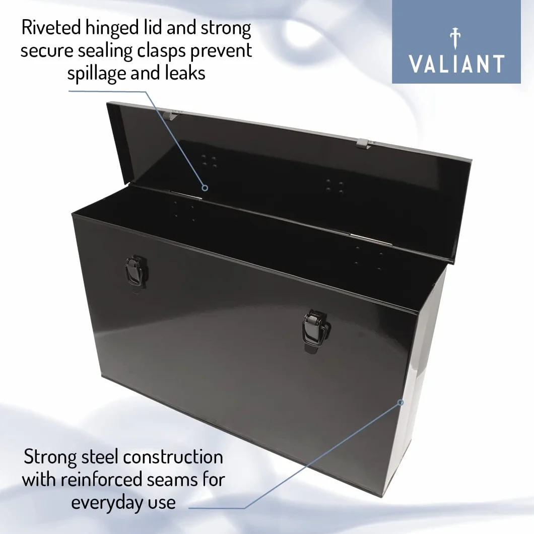 Valiant Fireside - Portacenere in metallo, nero, 45 cm x 26 cm x 12 cm