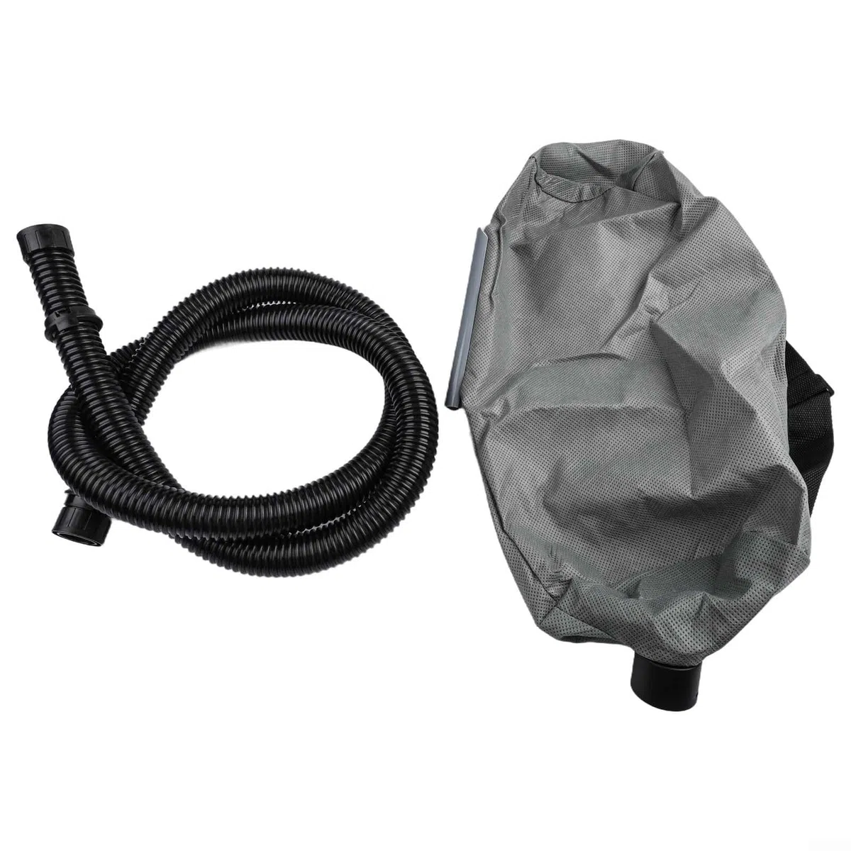 Tubo di aspirazione e sacchetto per la polvere da 2 m per smerigliatrice da parete, collettore di levigatrice autoadescante, materiale EVA, grigio nero, set da 2 pezzi