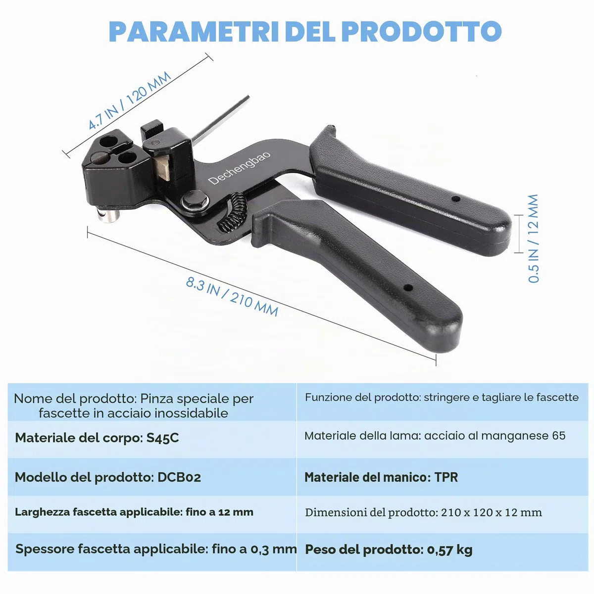 Pistola per fascette in metallo, pistola per fascette in acciaio inossidabile per fascette in acciaio inossidabile Pistola per fascette metalliche