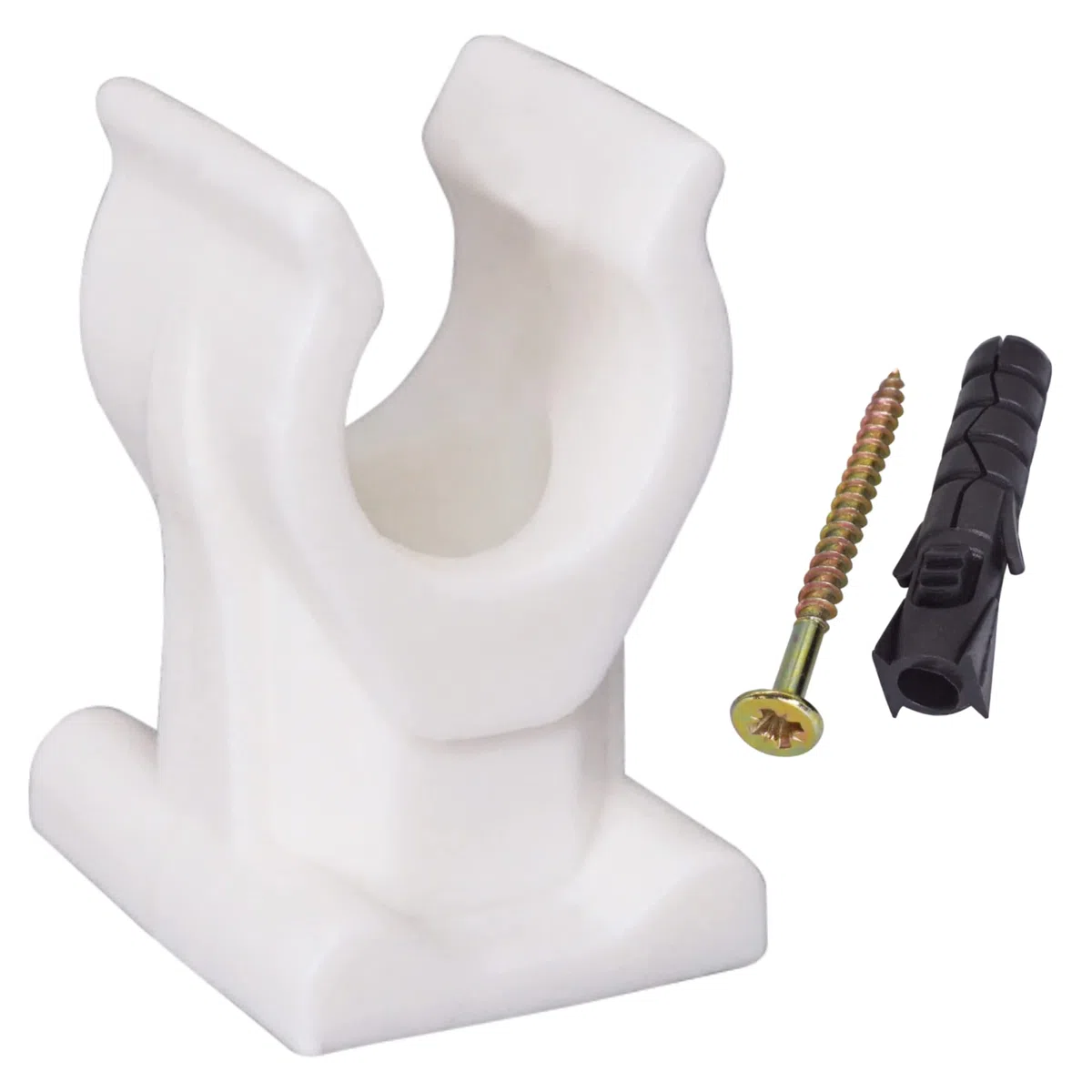 SKIR'CO Clip per Tubi, Morsetti in Plastica da 10 mm, Tipo U, Ganci e Clip Bianche - 50 Pezzi
