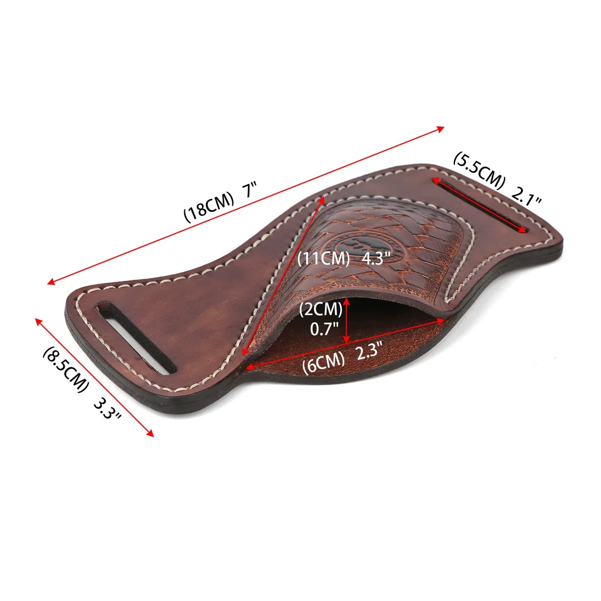 TOURBON Portautensili multiuso in pelle fatto a mano EDC Pocket Knife Organizer Torcia portautensili per cintura