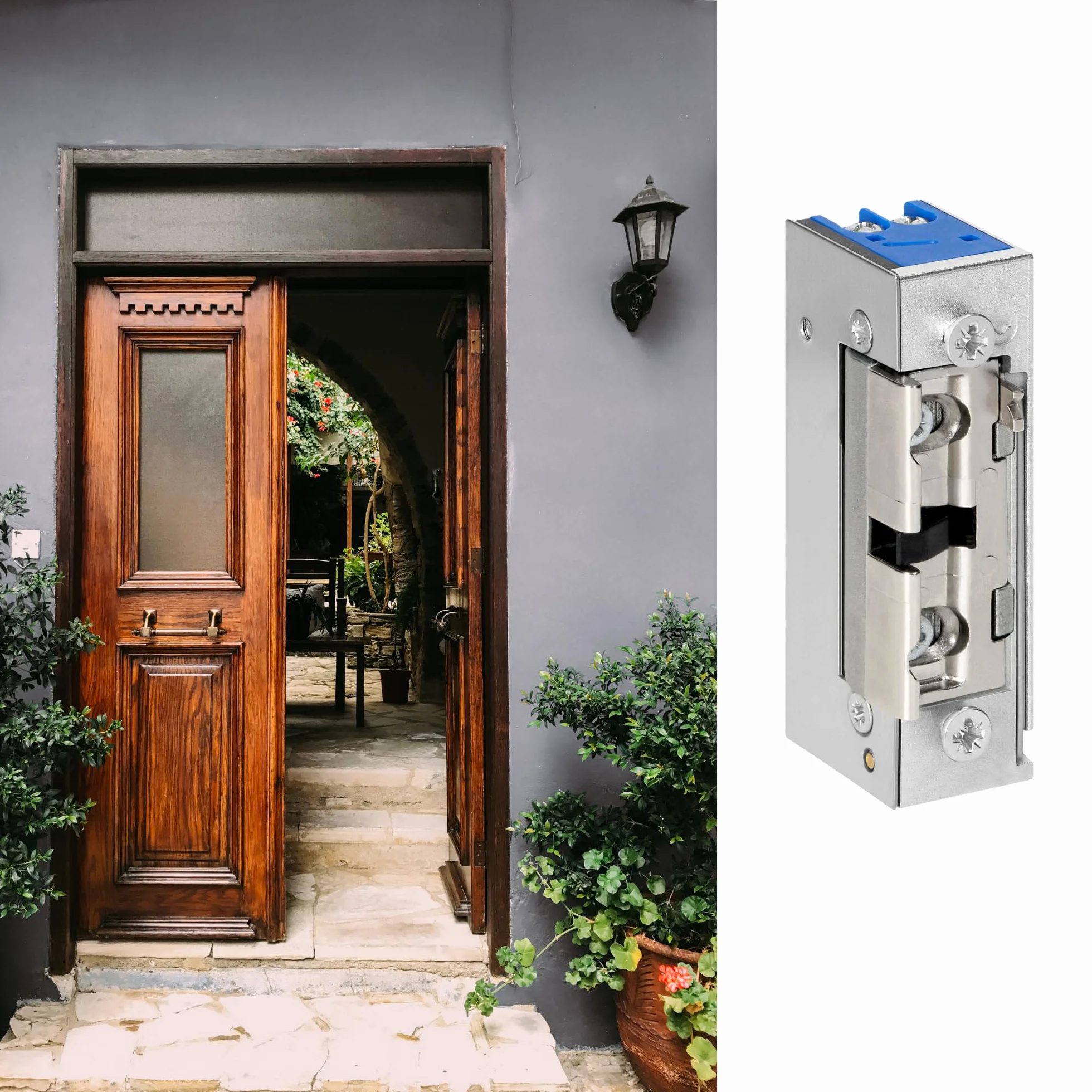 Serratura Elettrica Cancello Esterno Apriporta Simmetrico Regolazione dello Scrocco Elettroserratura 12v a Bassa Corrente 280 mA per 12 V DC (memoria e blocco)