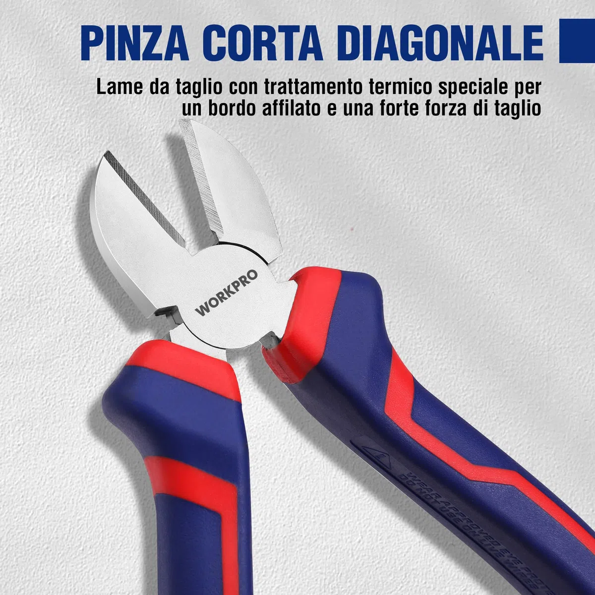 WORKPRO Set di 3 Pinze: Becchi Lunghi 160 mm, Taglio Laterale 160 mm, Combinata 180 mm - Manici Morbidi per Riparazioni Domestiche