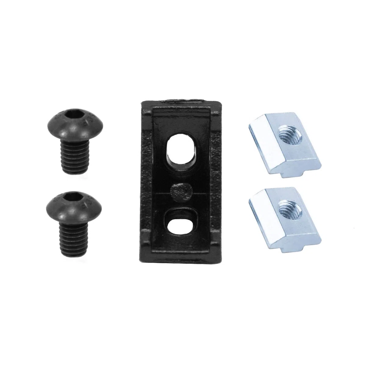 Set di 26 staffe angolari 2020 con 52 dadi a T M5, 52 viti a testa esagonale M5 x 8 mm e 2 chiavi M3 per profilo di estrusione in alluminio serie 2020 nero
