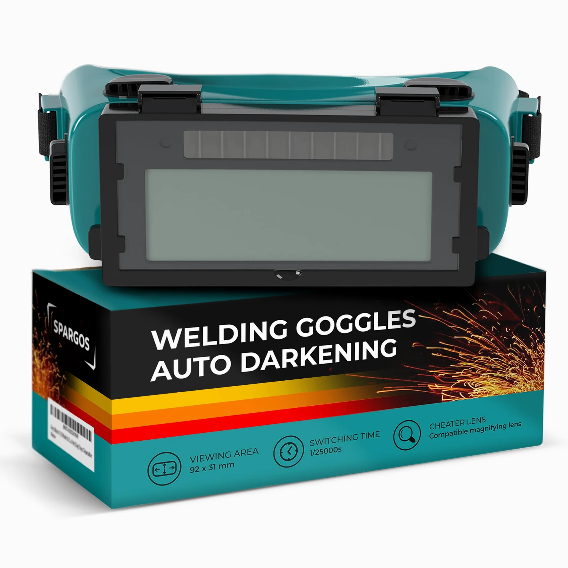 SPARGOS Occhiali Da Saldatura Auto-oscuranti, Casco Per Saldatori Solare, Protezione Degli Occhi Con Lenti Ribaltabili Per Taglio A Torcia A Gas