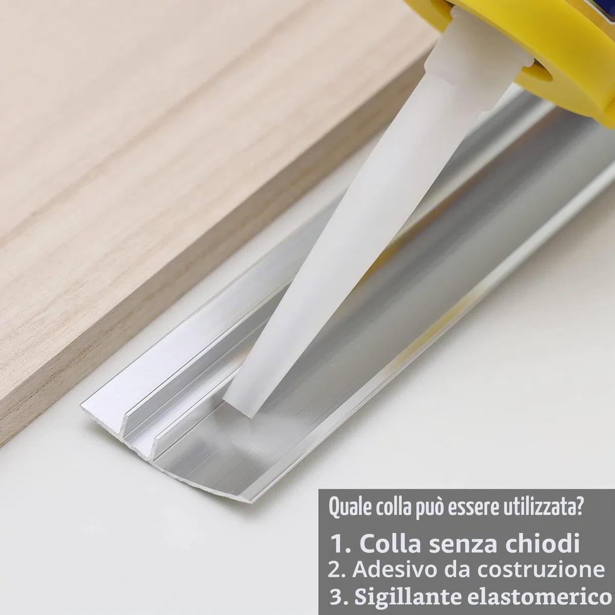 Trimold Striscia di Transizione per Pavimento in Alluminio, Adatta per Soglie, Rampe, Mattonelle, Parquet e Laminate, Colmare la Differenza di Altezza tra 5-12 mm (0,9 m x 43 mm, Argento Opaco)