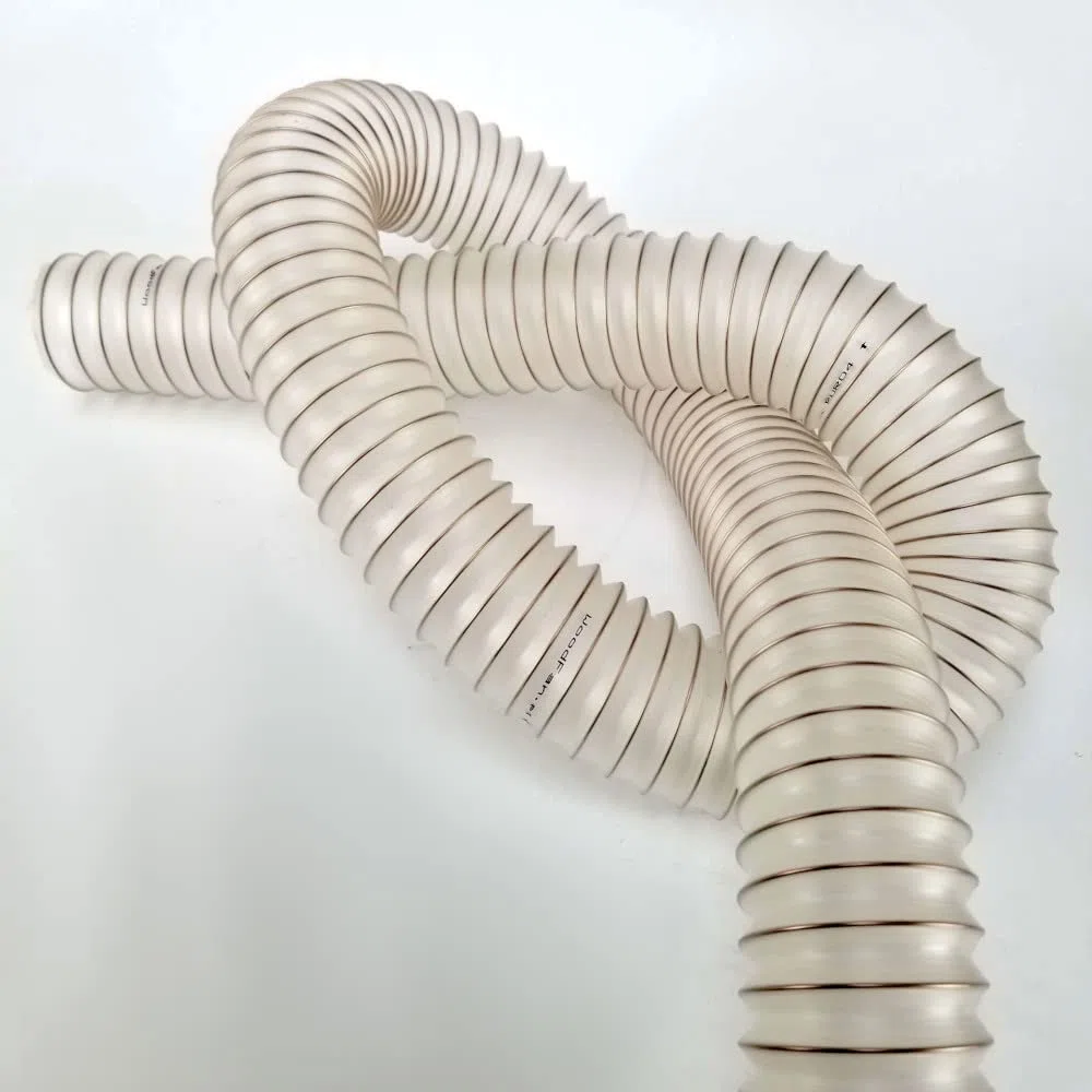 Tubo di aspirazione, 63 mm, 3 m, 0,4 mm, spirale in acciaio, leggero, flessibile, antistatico