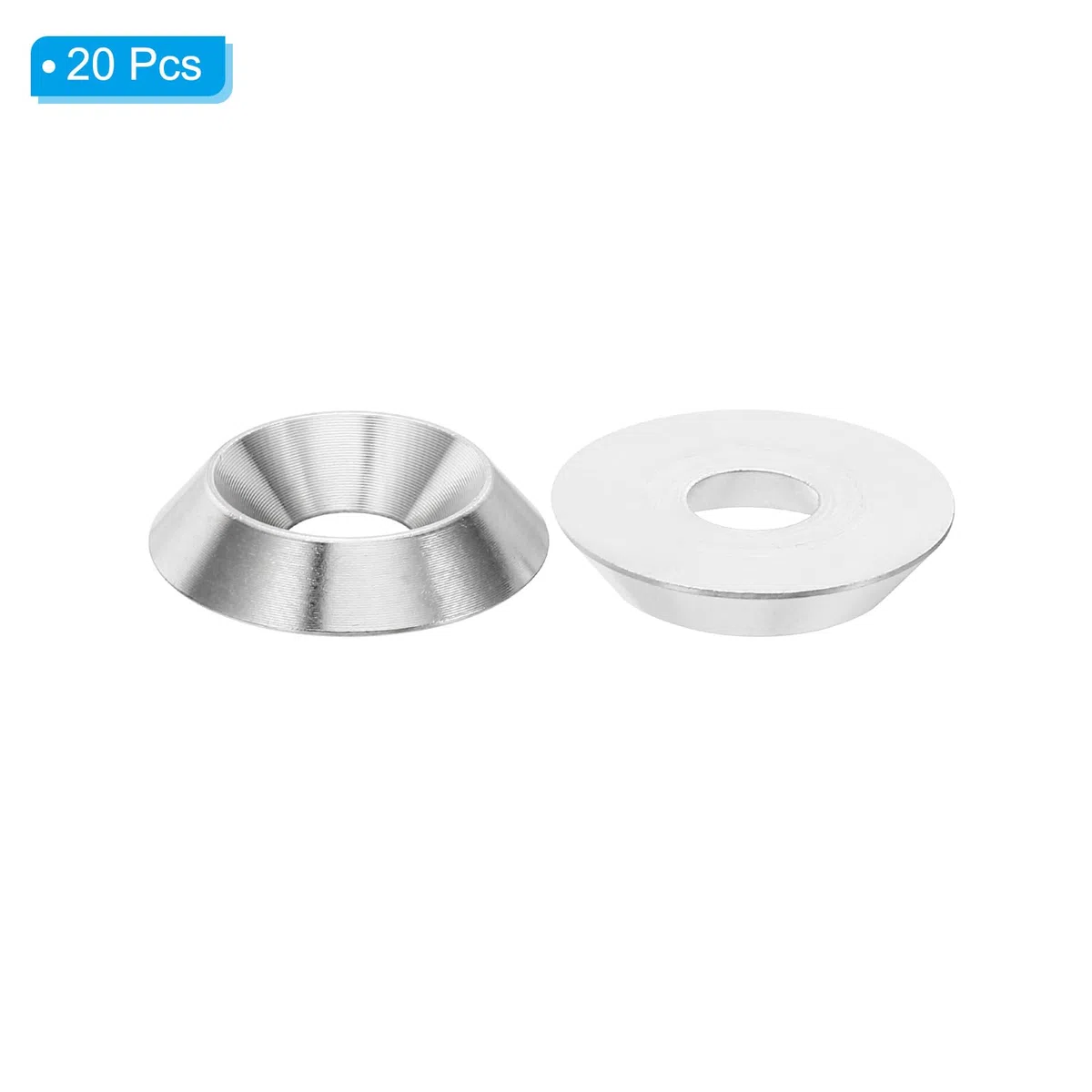 PATIKIL Rondella Svasata di Finitura M8, 20pz 25mm Dia. 5mm Altezza Solido in Acciaio Inossidabile 304 Rondella a Tazza CNC Testa Vite Piana Guarnizione per Costruzioni, Conica