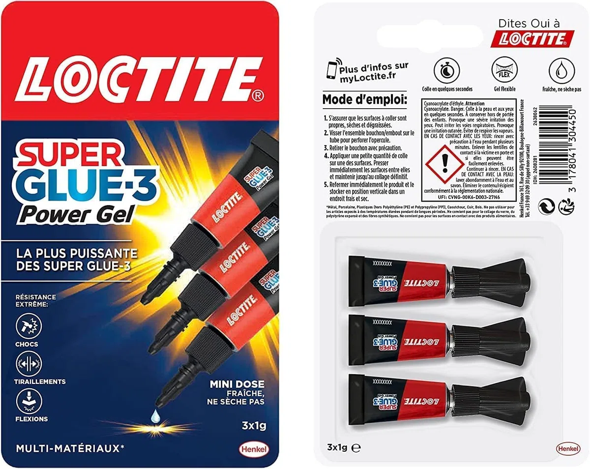 Super Attak Power Flex Mini Trio Gel - colla liquida trasparente e istantanea per materiali flessibili - formula in gel resistente - colla per scarpe, pelle, gomma e cuoio (18 x 1g)