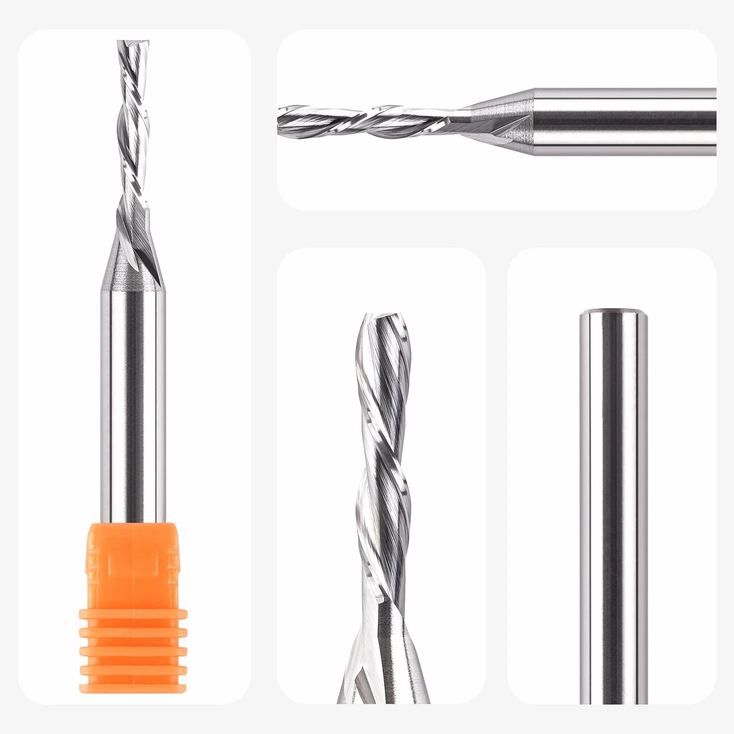 SpeTool Frese per Legno Gambo 8mm Diametro di Taglio 4mm Fresa Elicoidale HRC55 Lunghezza di Taglio 20mm Downcut Frese a Spirale CNC Downcut Fresa per Scanalatura Canali 2 Flauto per Tagliare