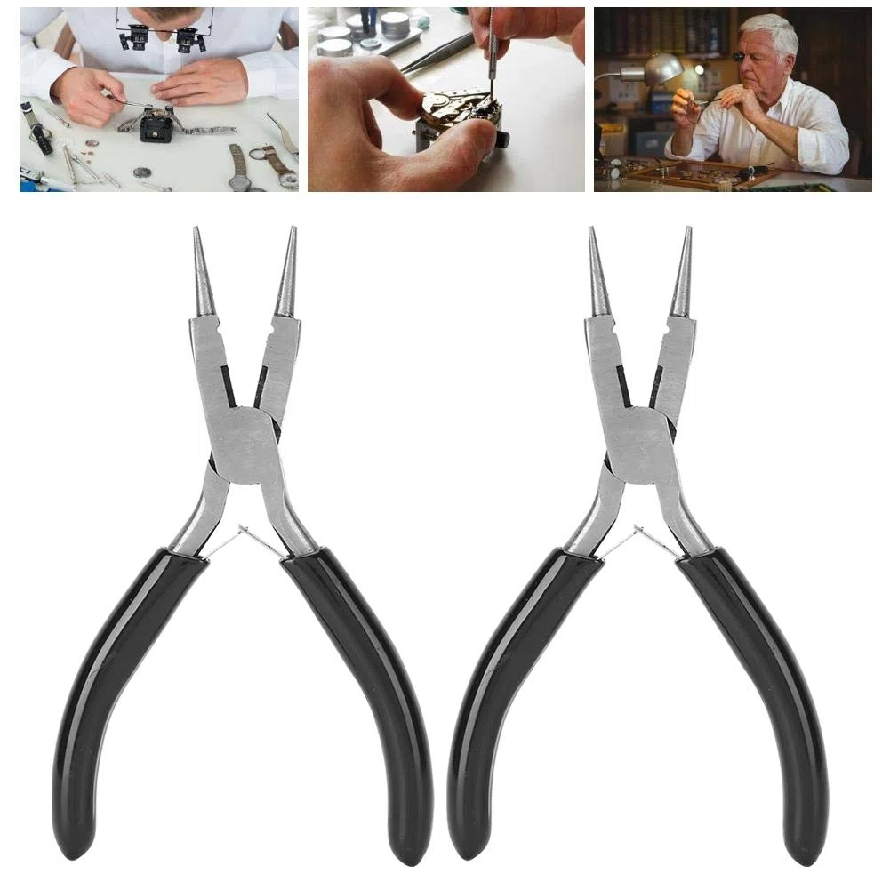 Haofy Pinza per Creazione di Gioielli a Becco Tondo, Strumento per Avvolgere Fili 4 in 1 con Impugnatura in Gomma, 12,5 Cm