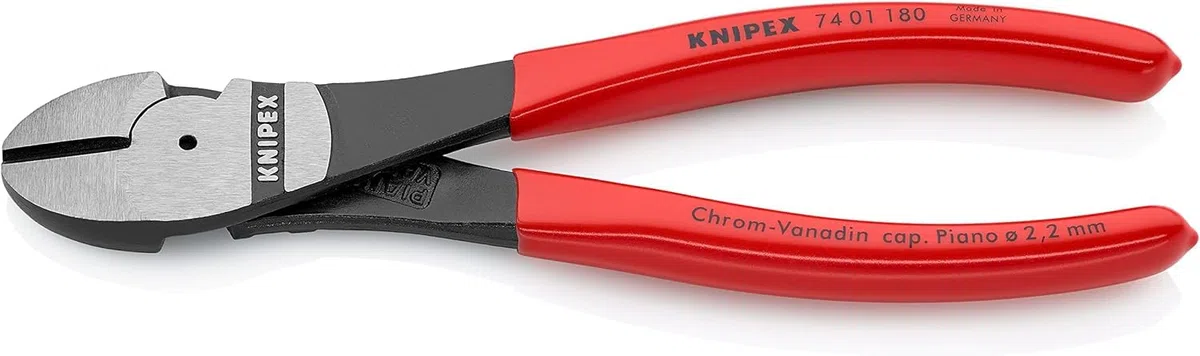KNIPEX Tronchese laterale per meccanica tipo forte rivestiti in resina sintetica 180 mm, 74 01 180