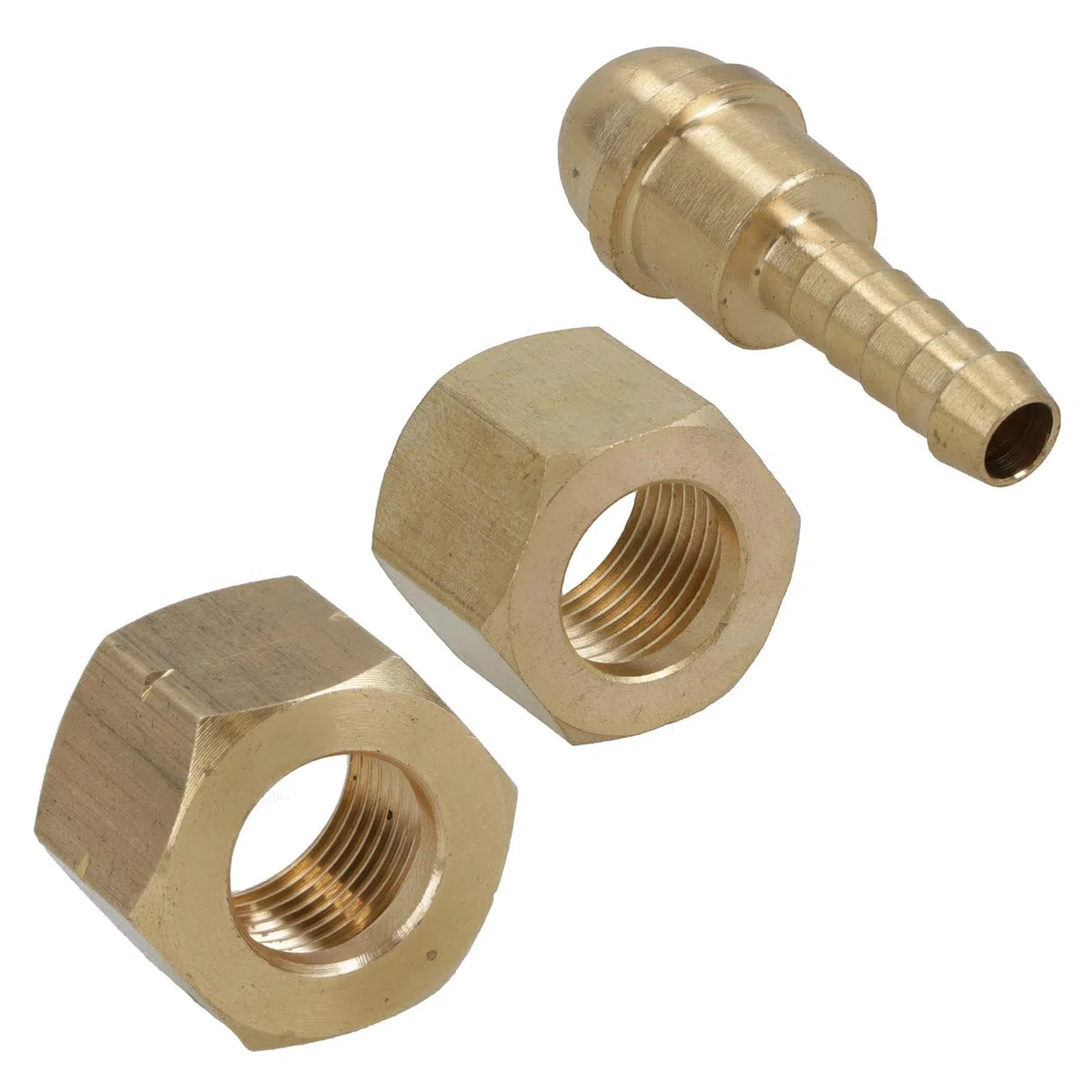 Connettore per tubo del gas per saldatura, 1/4 di pollice, con dadi filettati 3/8 BSP RH + LH, 2 pezzi