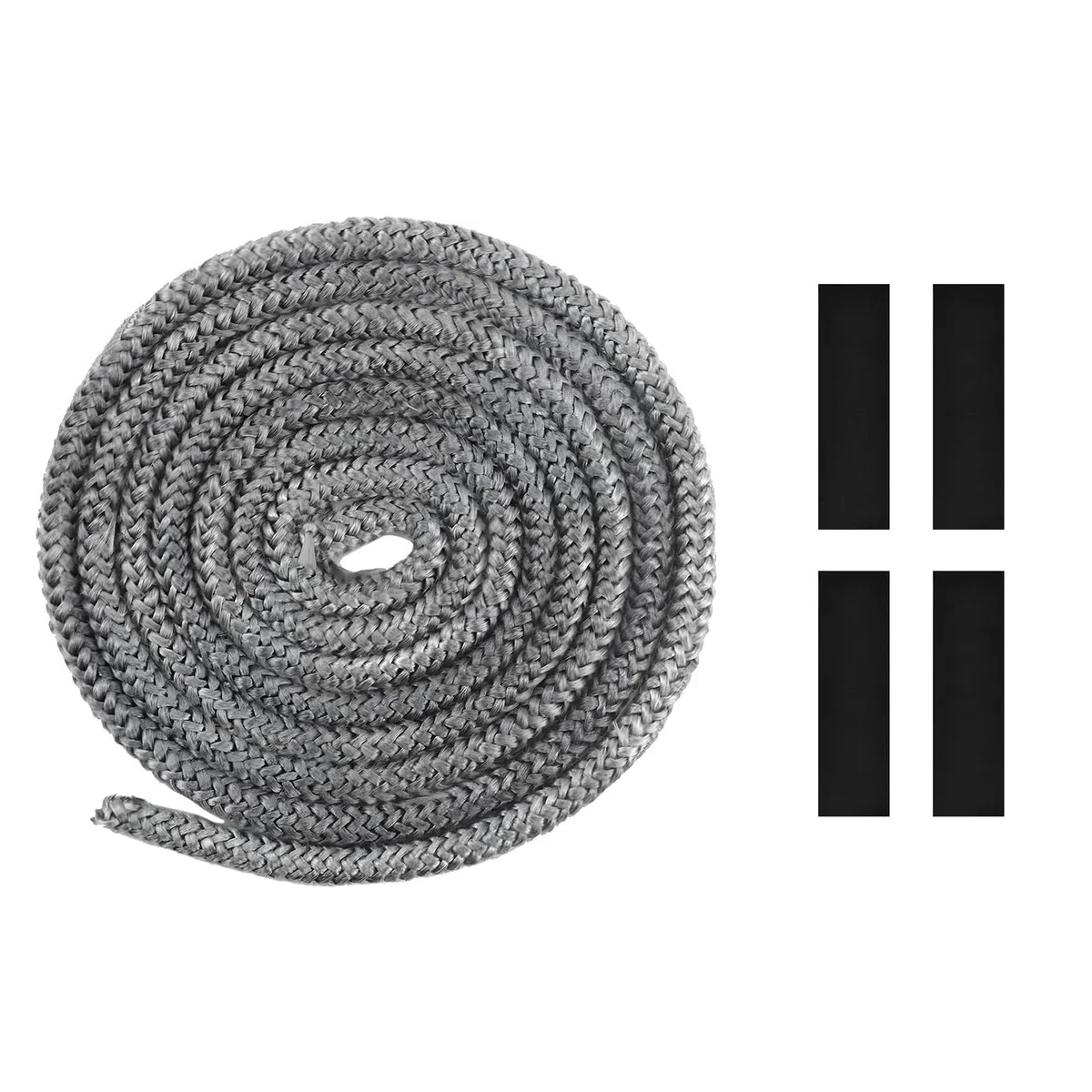 Guarnizione Stufa a Legna, Stufa a Legna in Fibra di Vetro, 6mm x 2,5m, con 4 Nastro per Giunti, Linea di Tenuta per Porte di Caminetti