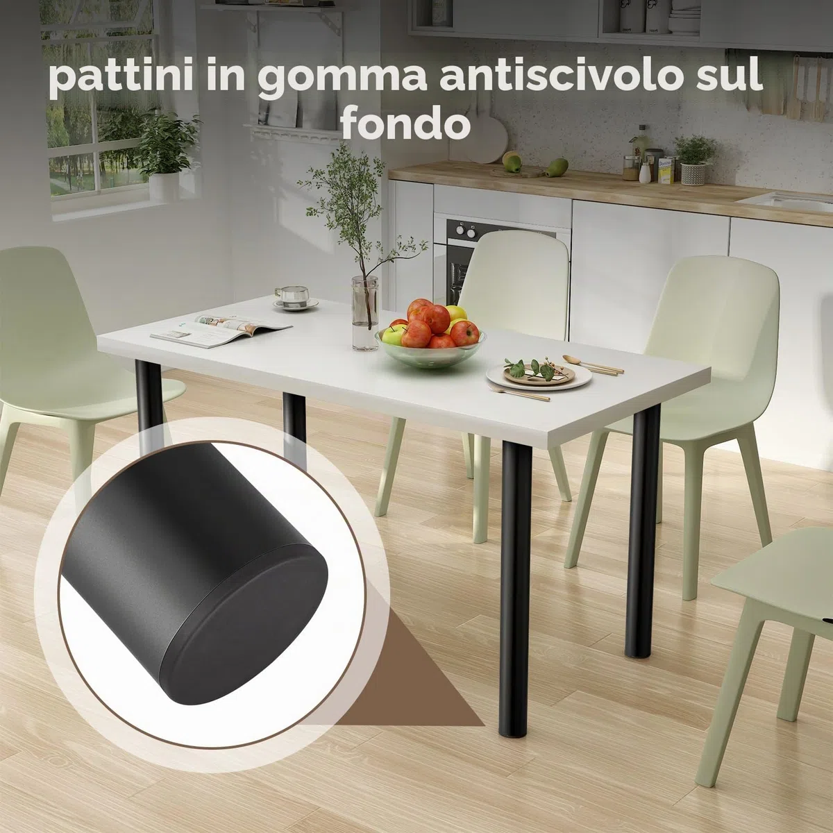 Gambe telescopiche da 710-1100 mm, regolabili in altezza, in metallo, colore nero