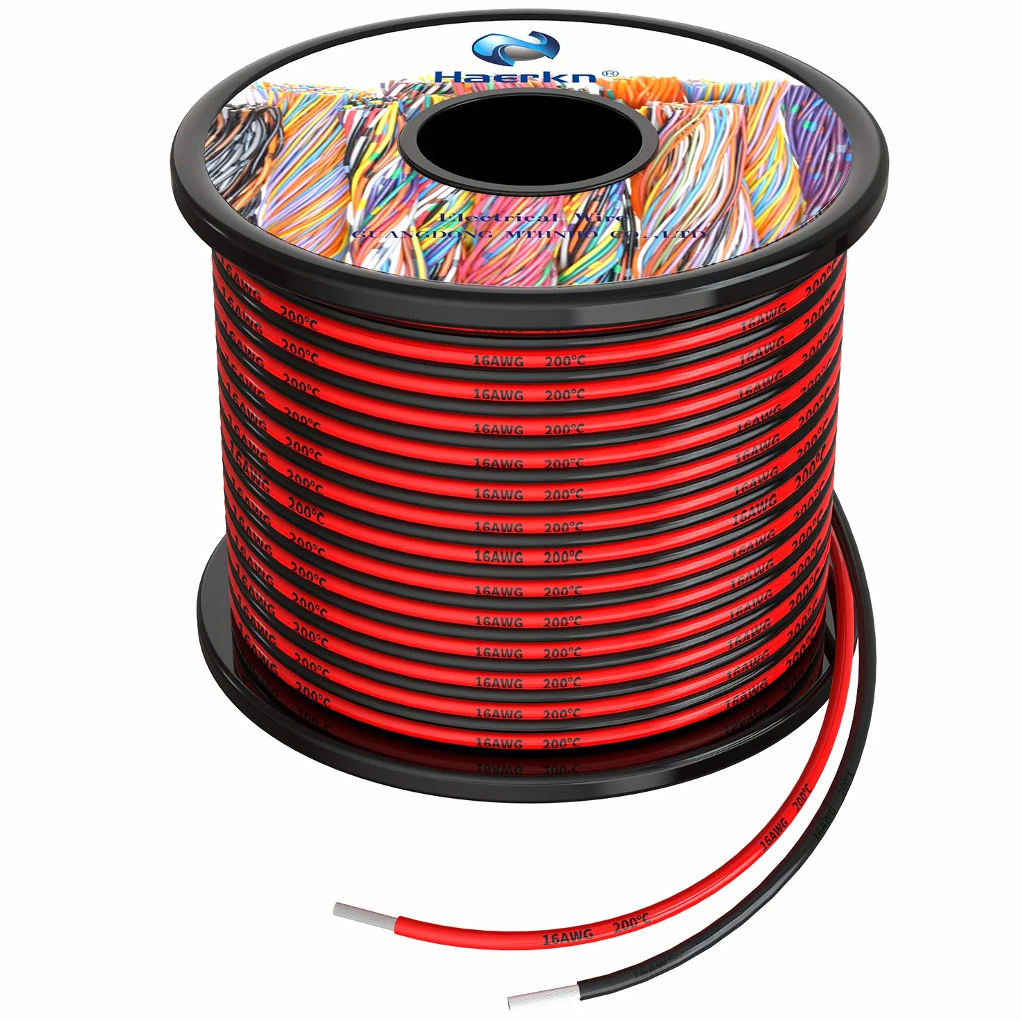 1.3mm² 16AWG Silicone Filo Elettrico 20metri[10Metri Nero 10Metri Rosso] Hook Up Cavo Elettrico in rame senza ossigeno ad Alta Temperatura Resistente