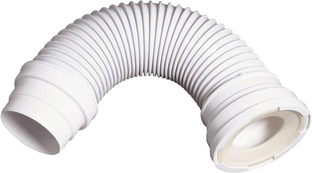 Wirquin 71070201 Tubo flessibile, ULTRACORTO, Collegamento tubazione Ø 93 e diam. 100 mm; Lunghezza: 360 - 560 mm; Diametro Uscita: Ø 80 a Ø 105 cm, Bianco