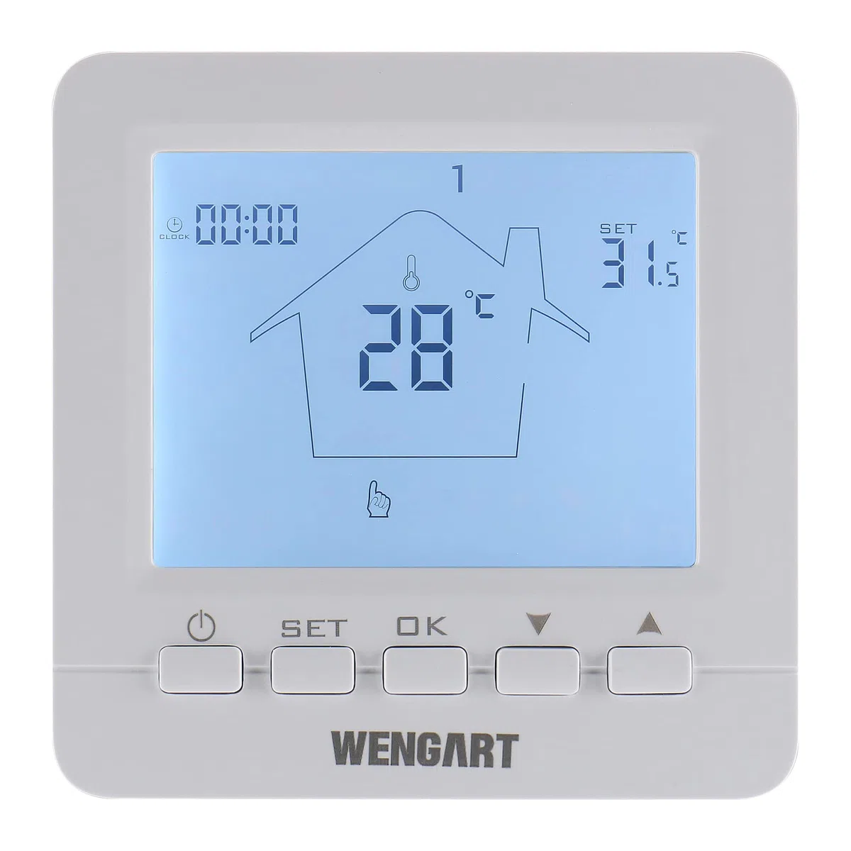 Wengart Cronotermostato Digitale Programmabile per Caldaia a Gas e Camino, Alimentato a Batteria, Contatto Pulito COM-NO-NC, Ampio Display LCD Retroilluminato, Bianco, WG02B05BW