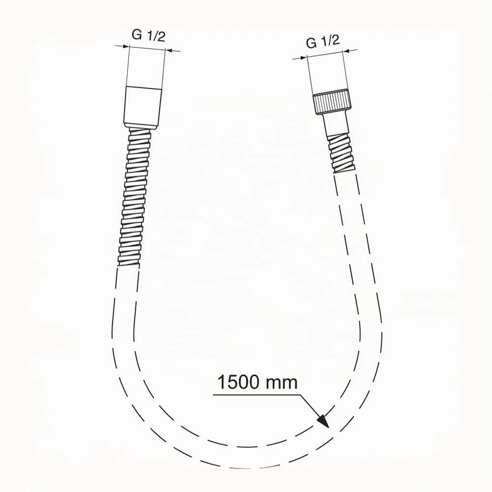 Ideal Standard - Idealrain Metalflex - Tubo flessibile per doccia, 1,5 m, cromato