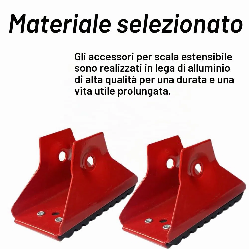 Coperture antiscivolo per piedi di scala, 2 pezzi Parti per scala estensibile Riduttori di rumore Livellatori per scale in lega di alluminio Protezioni per pavimento con viti per telescopica
