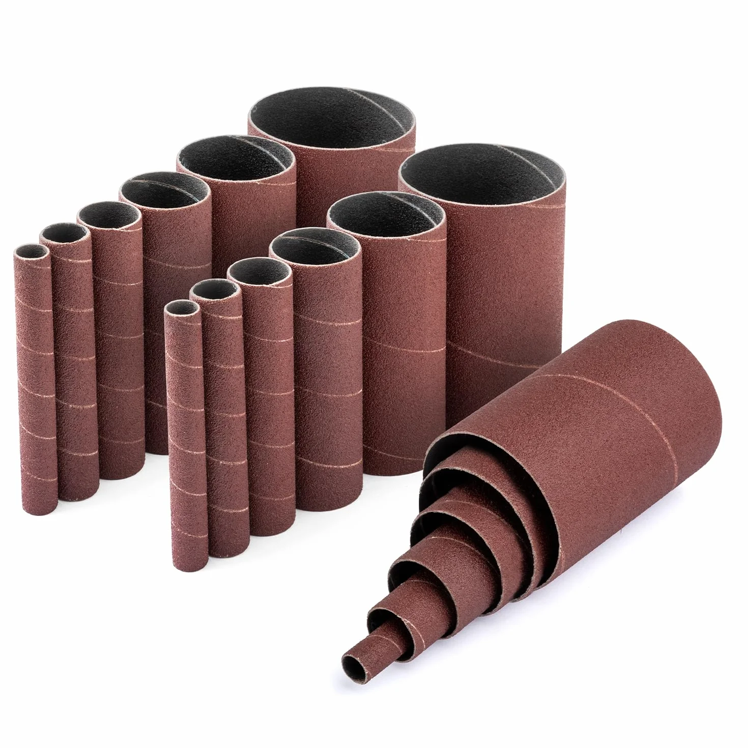 POWERTEC 11240 Manicotti abrasivi da 11,4 cm per levigatrice a mandrino in 6 misure con grane assortite 80, 120, 240, assortimento di manicotti abrasivi in ​​carta vetrata all'ossido di alluminio in