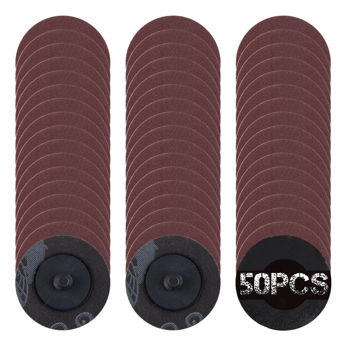 SPEEDWOX 50Pcs 2 "240 Grit Dischi a cambio rapido ossido di alluminio rivestito Die Grinder Accessori Ossido di Alluminio Carta vetrata Blocco Rotolo Dischi abrasivi a cambio rapido Dischi