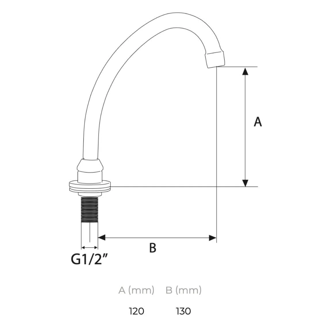 Bocca di erogazione standard snodabile 120 × 130 mm | Tecom
