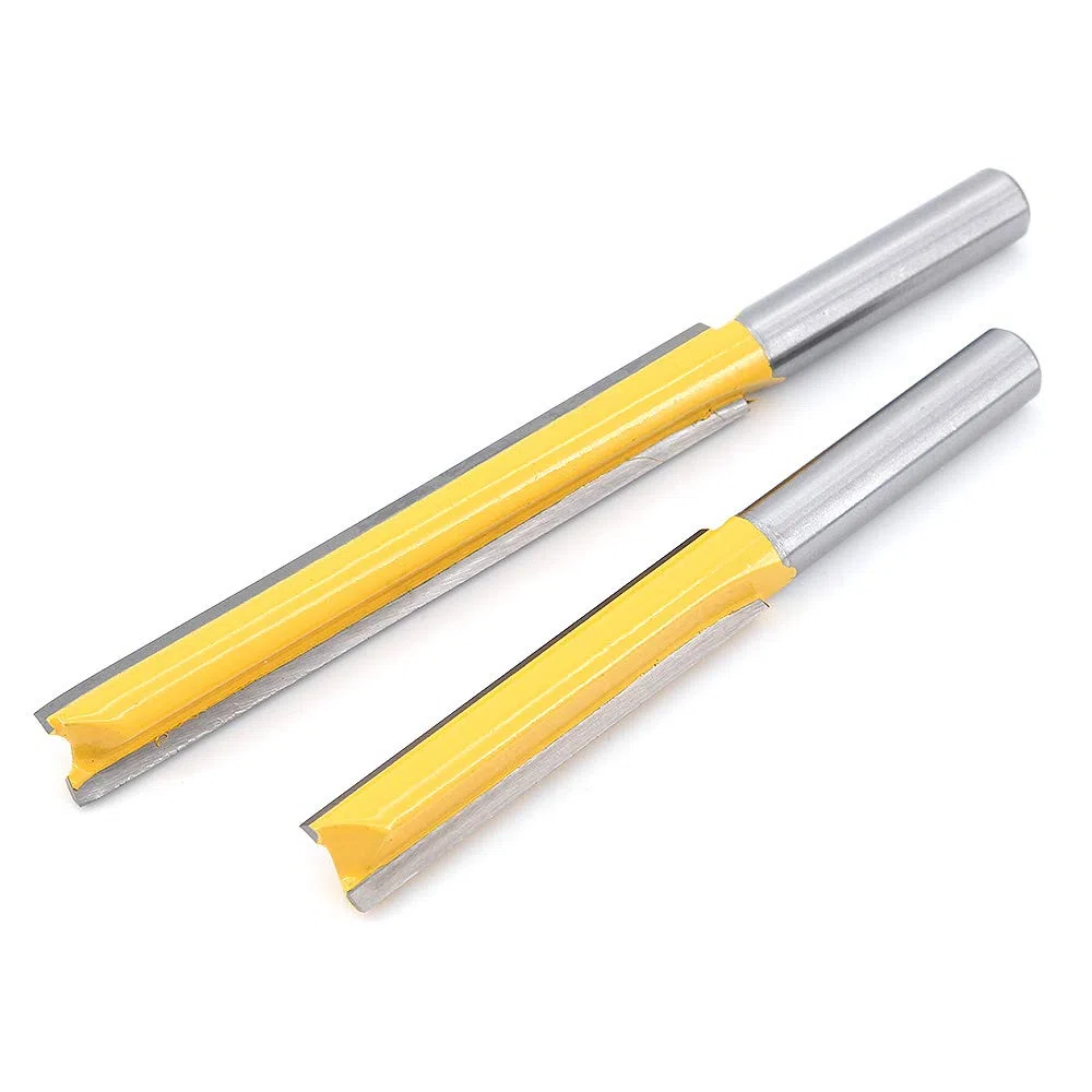 2Pcs 8 mm Gambo Fresa a Taglienti Diritti, Extra Lungo Rettilineo Router Fresa Lavorazione Legno