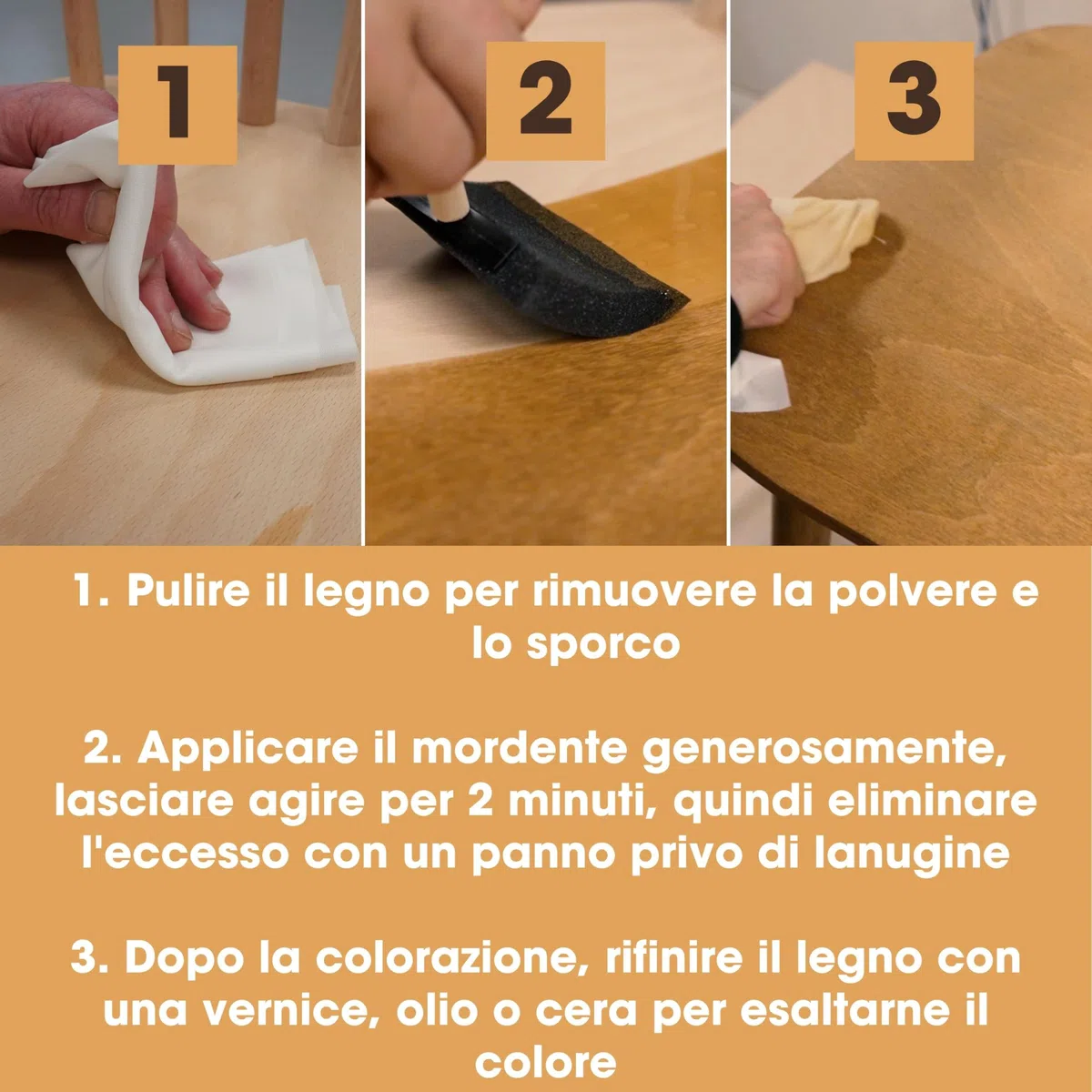 Furniture Clinic Mordente per il legno (rovere scuro) - Ad asciugatura rapida, altamente concentrato e facile da applicare - Mordente per tutto il legno interno o esterno - 250ml