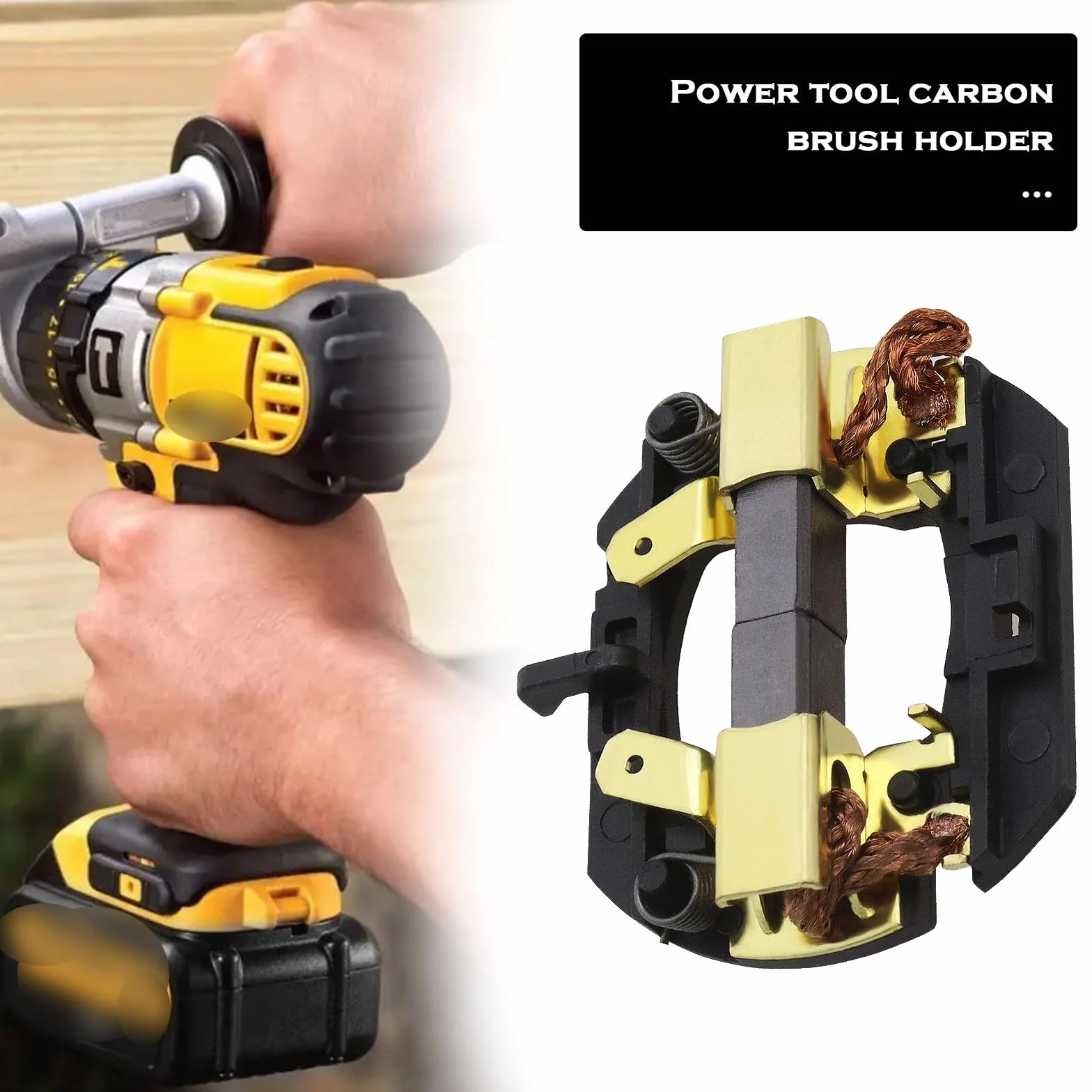 Portaspazzole di carbone N012060 compatibile con DeWalt DC330 DCS331 DCD925 DCD930 DCD940 DCD980 DCD985 Sostituzione della spazzola di carbone motore 4,5 x 4 x 1,1 cm