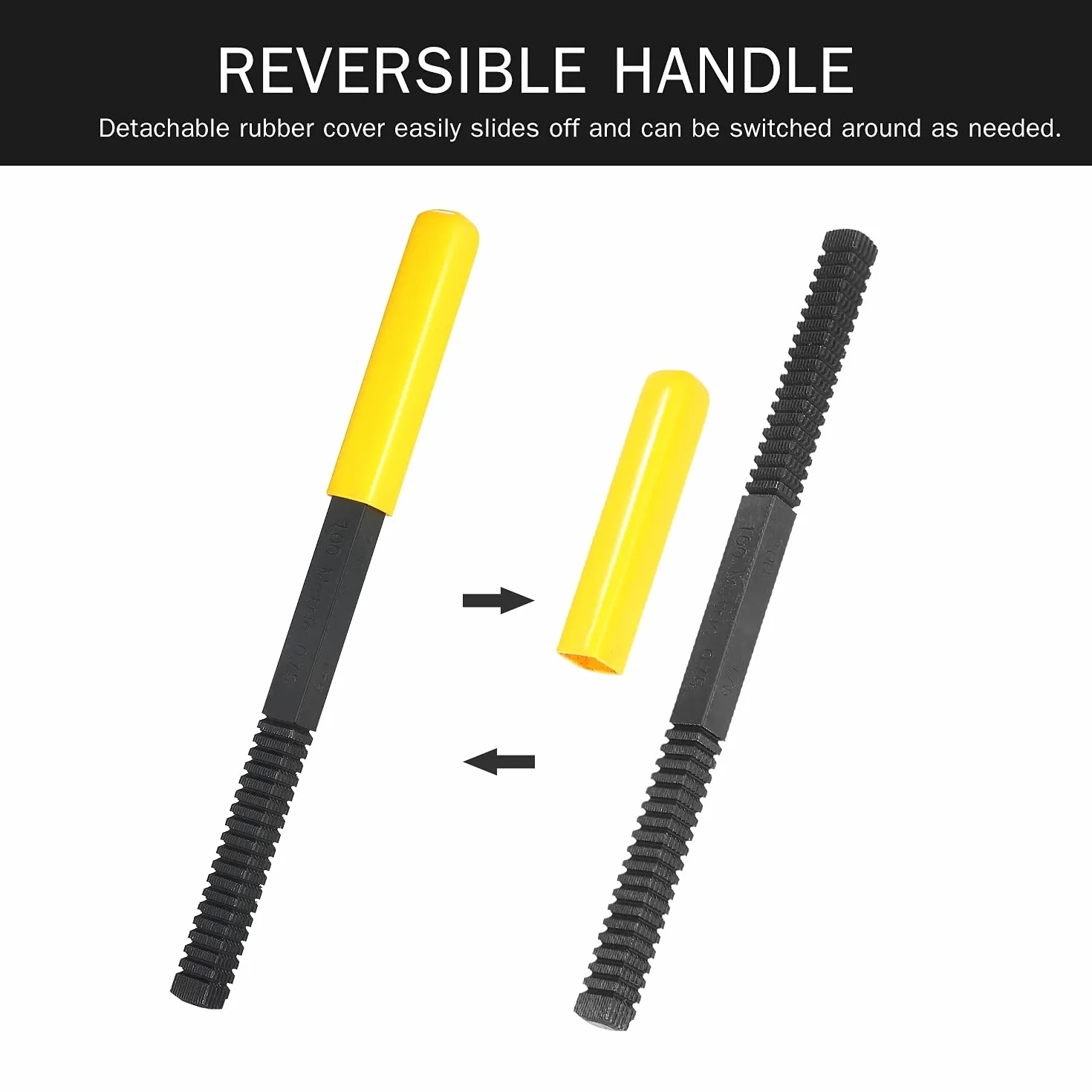 Jadeshay Lima Filettatura,0.75-3.0mm Filettatura File per Filettatura Interna ed Esterna, Accessorio per Riparazione dello Strumento della Filettatura delle Viti con Impugnatura Staccabile