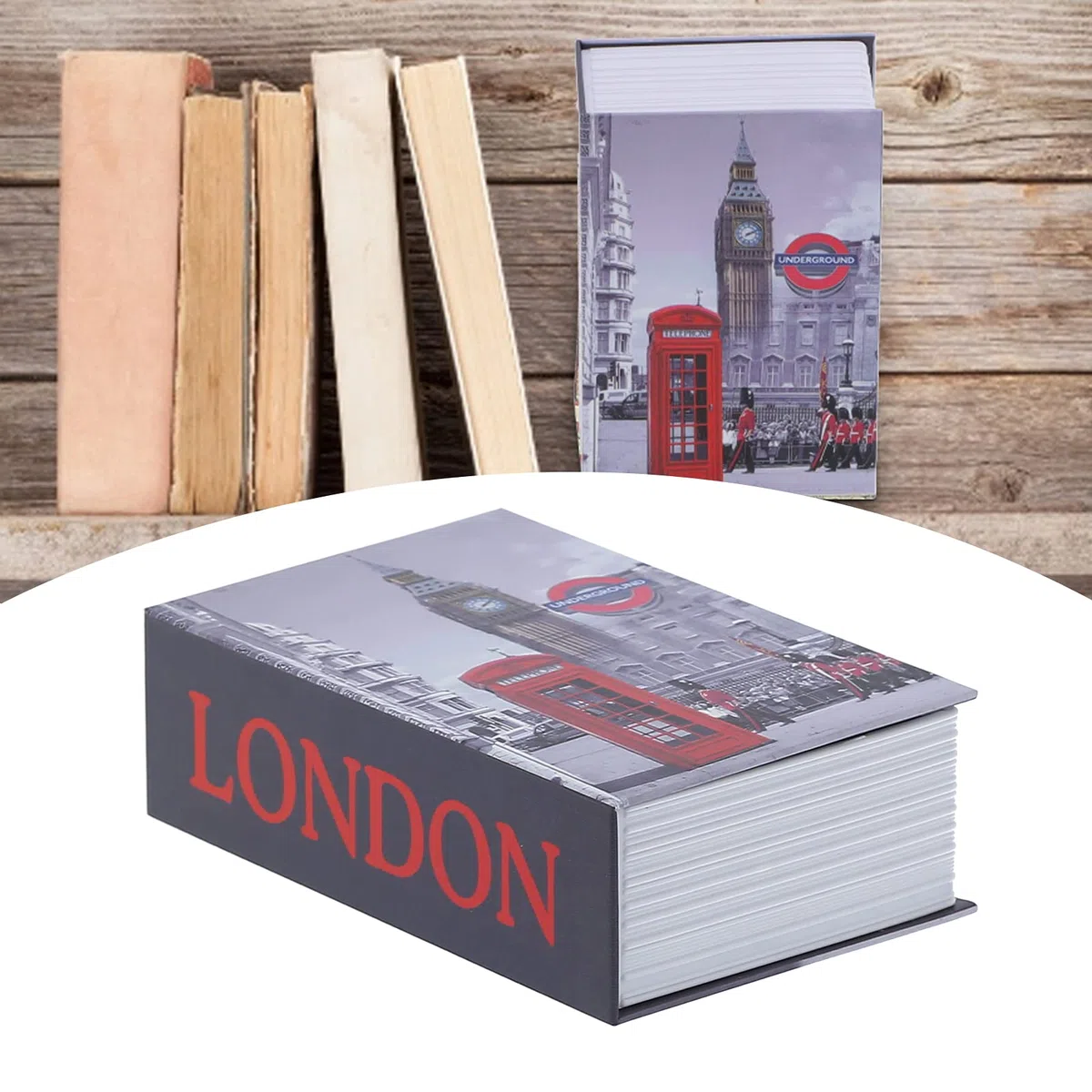 Cassaforte a Forma di Libro Imitazione con Lucchetto a Combinazione, Mini Cassetta di Sicurezza a Forma di Libro per Denaro, Scatola di Immagazzinaggio Segreta Nascosta per Nascondere la Chiave