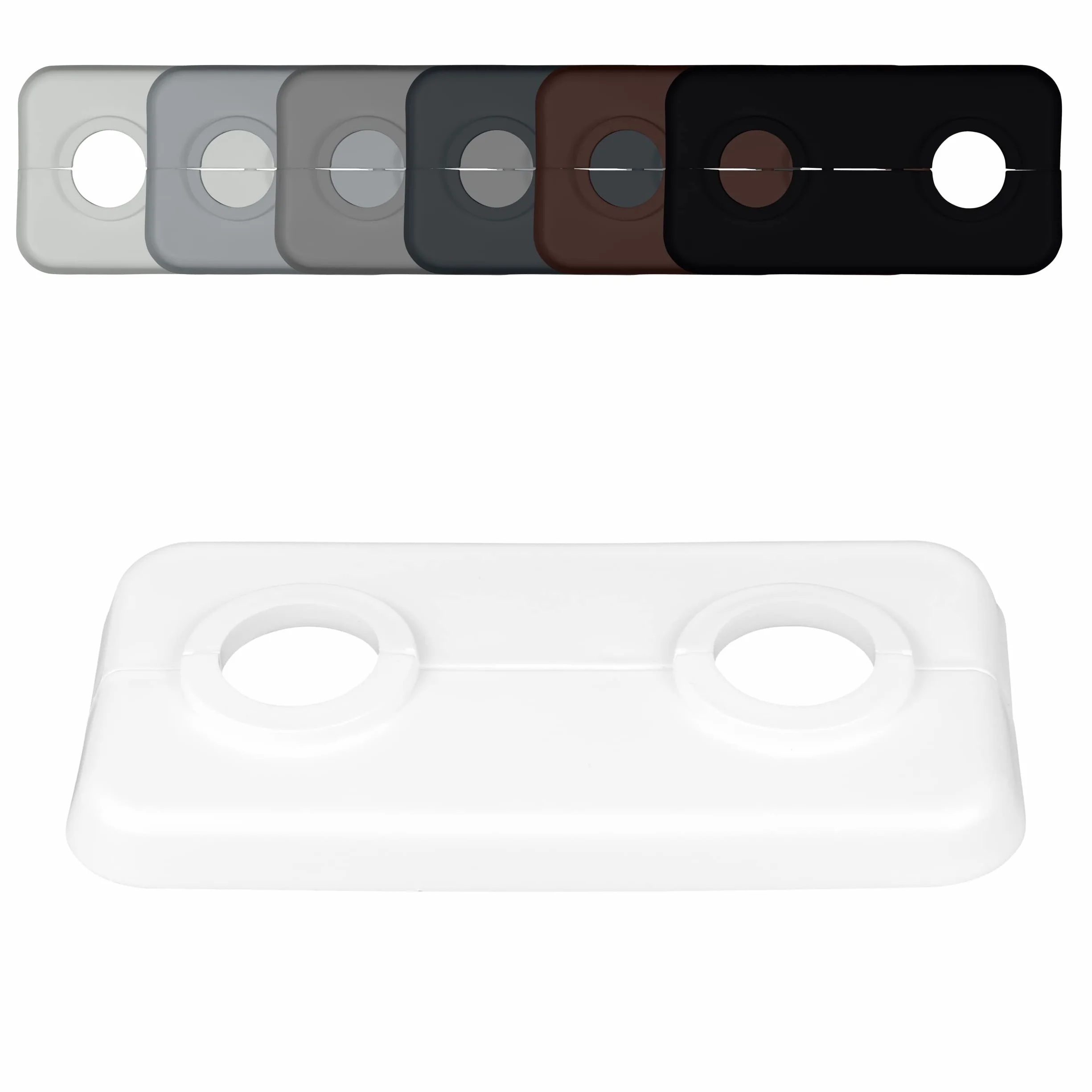 10 Pezzi rosette doppie per termosifone, diversi colori e dimensionicopri termosifone bianco, collari per tubi, rosetta termosifone, copritermosifone, polipropilene bianco (16mm)