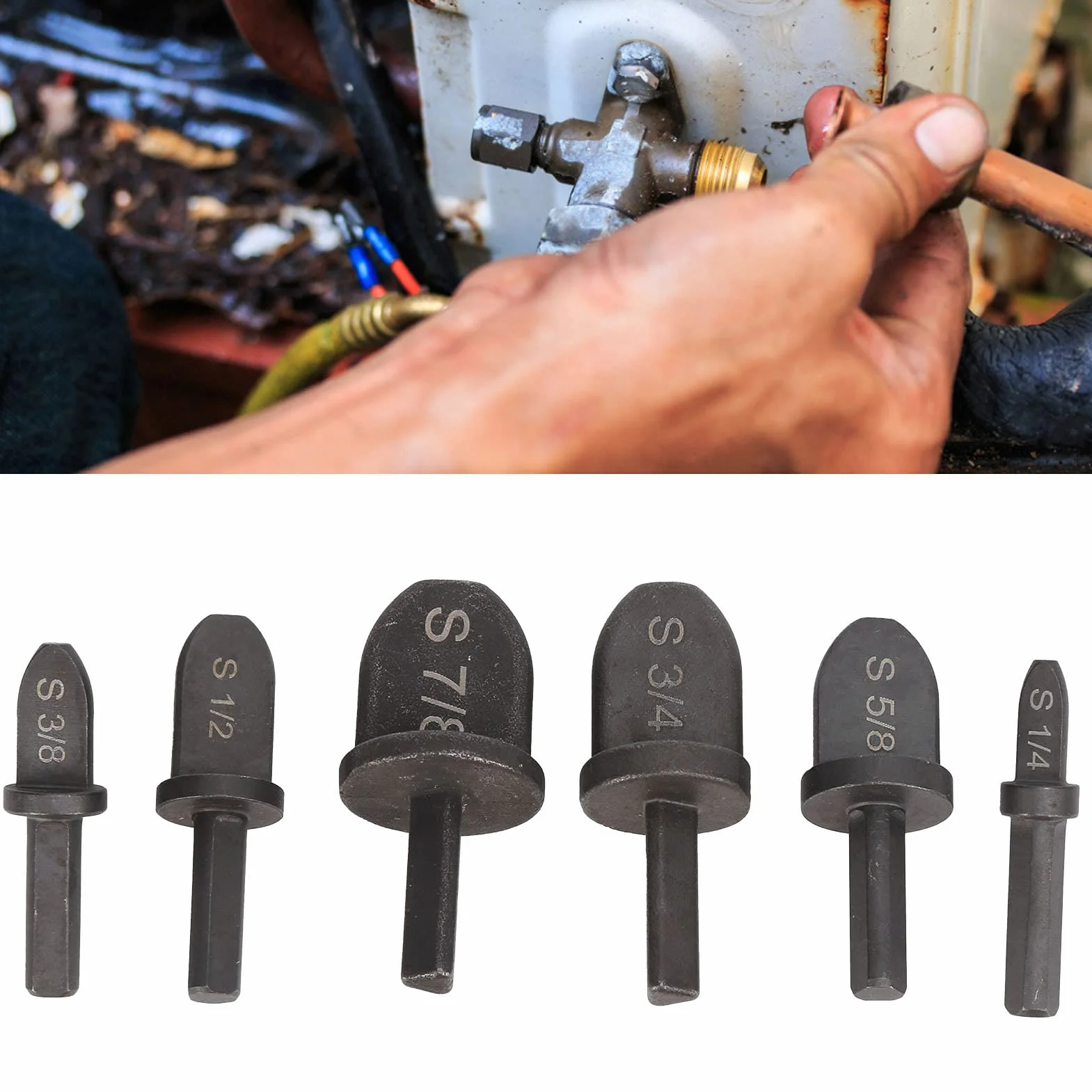 CHICIRIS Ipe Expander Set, espansore tubo di rame per condizionatore d'aria, 6 pezzi, nero