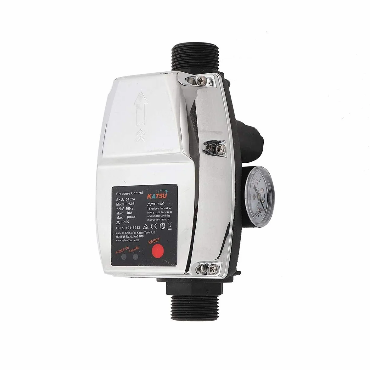 KATSU Interruttore di Controllo Automatico della Pressione della Pompa dell'Acqua, Regolatore Elettronico della Pressione Regolabile, per Pompa Sommersa, Pompa Booster d'Acqua, Pompa da Giardino