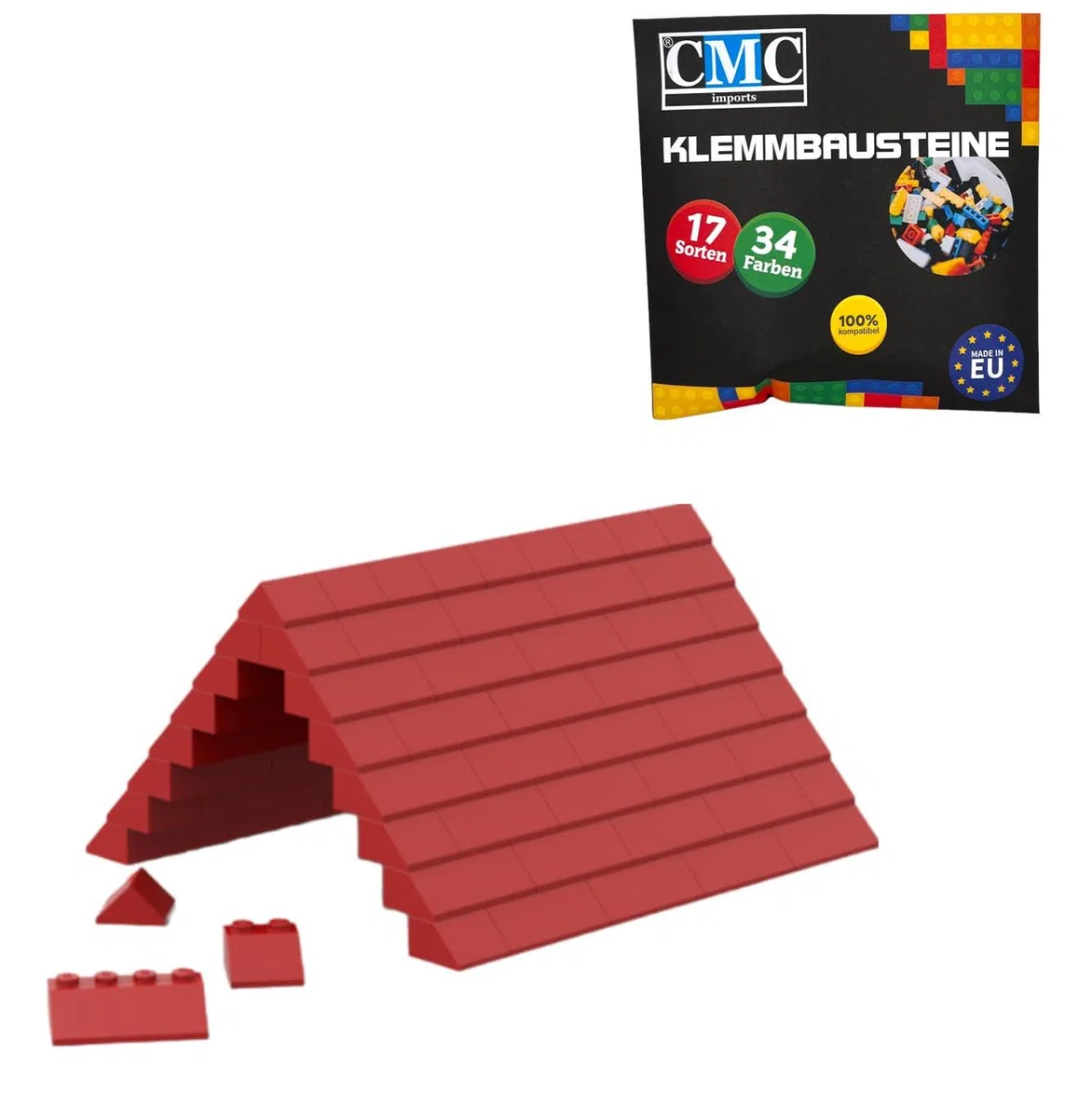 Set di 75 mattoncini per tetto, mattoncini per tetto, diversi colori (rosso/620)